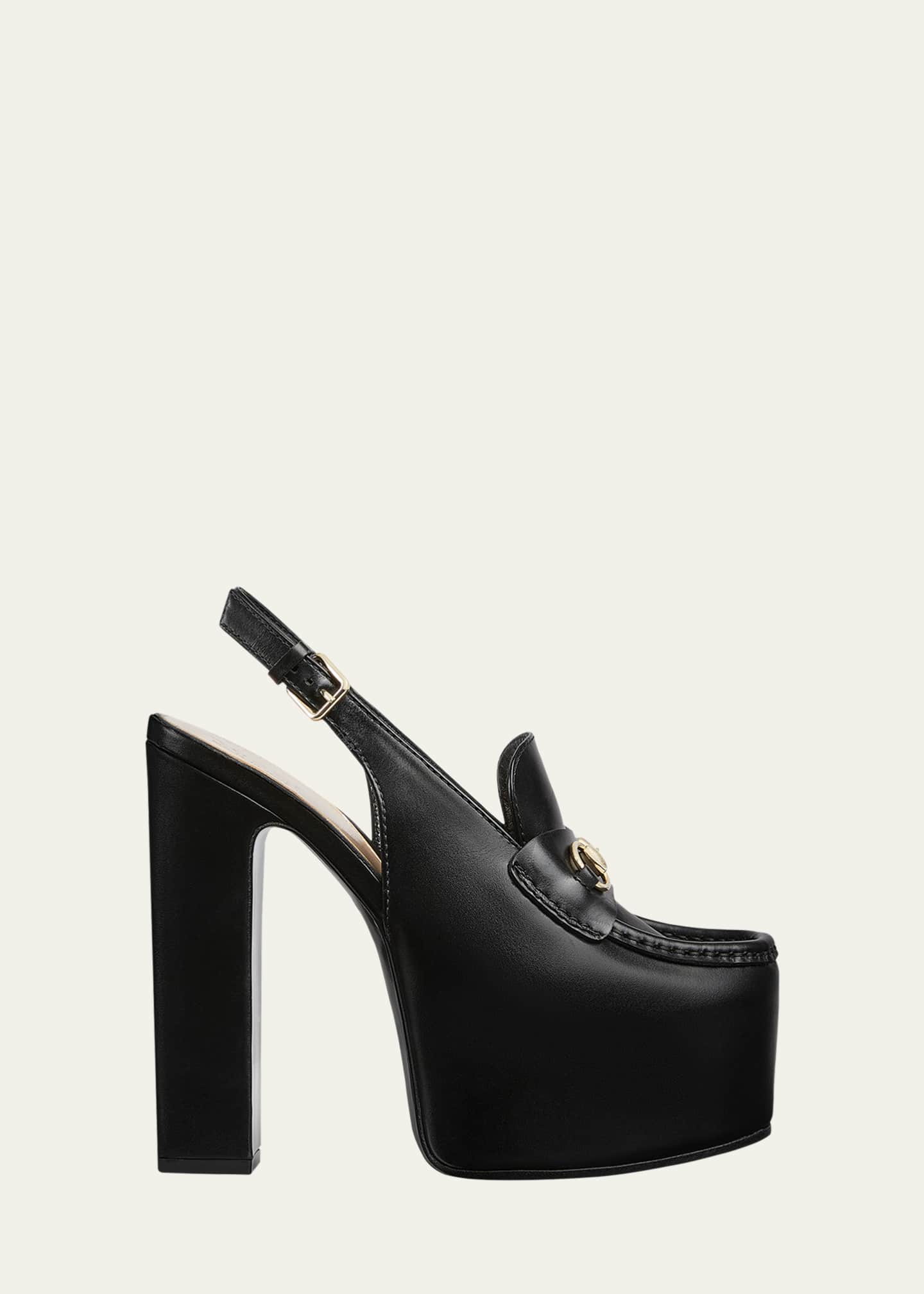 Gucci Ottavia Leather Platform Loafer Pumps - Bergdorf Goodman