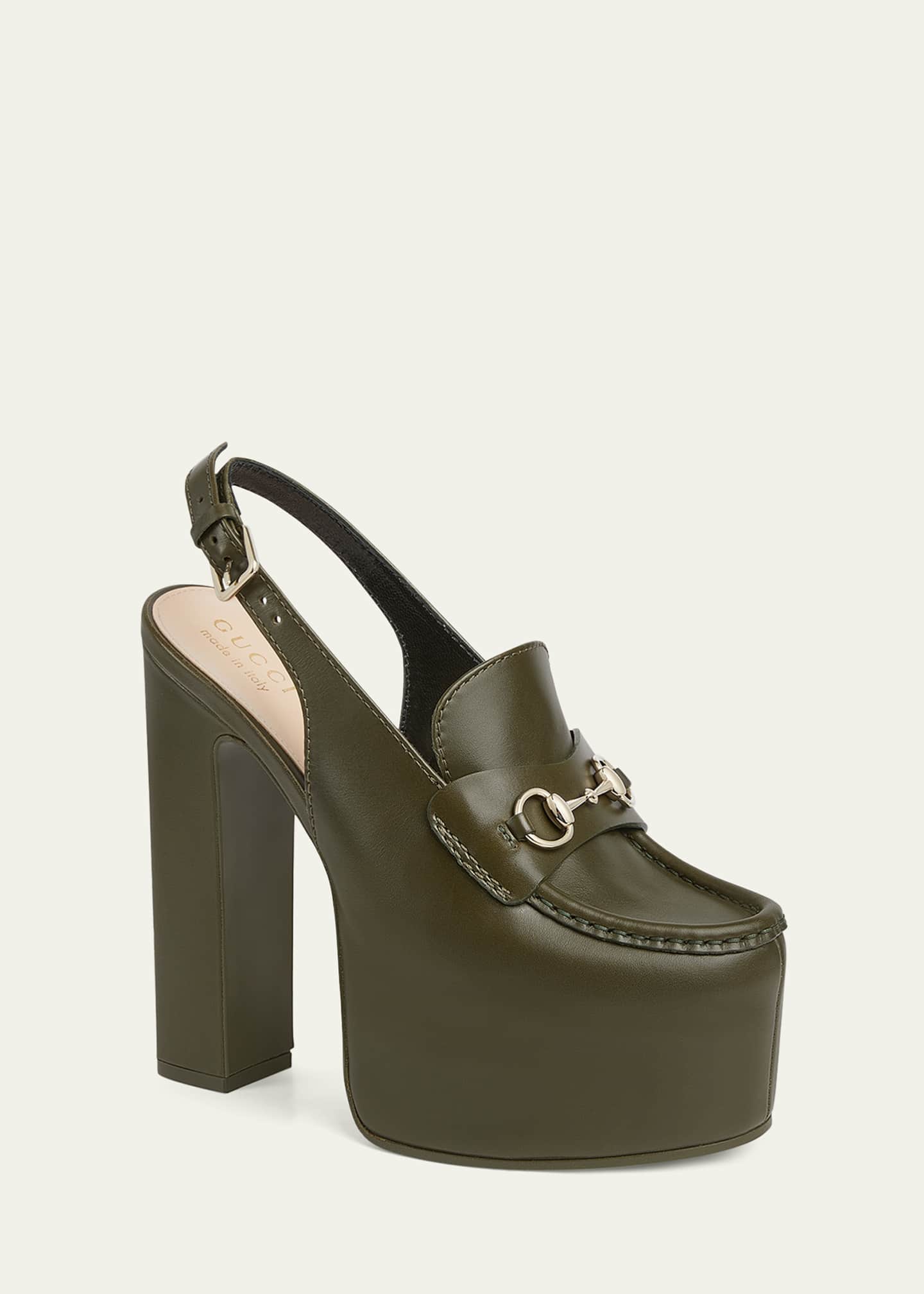 Gucci Ottavia Leather Platform Loafer Pumps - Bergdorf Goodman