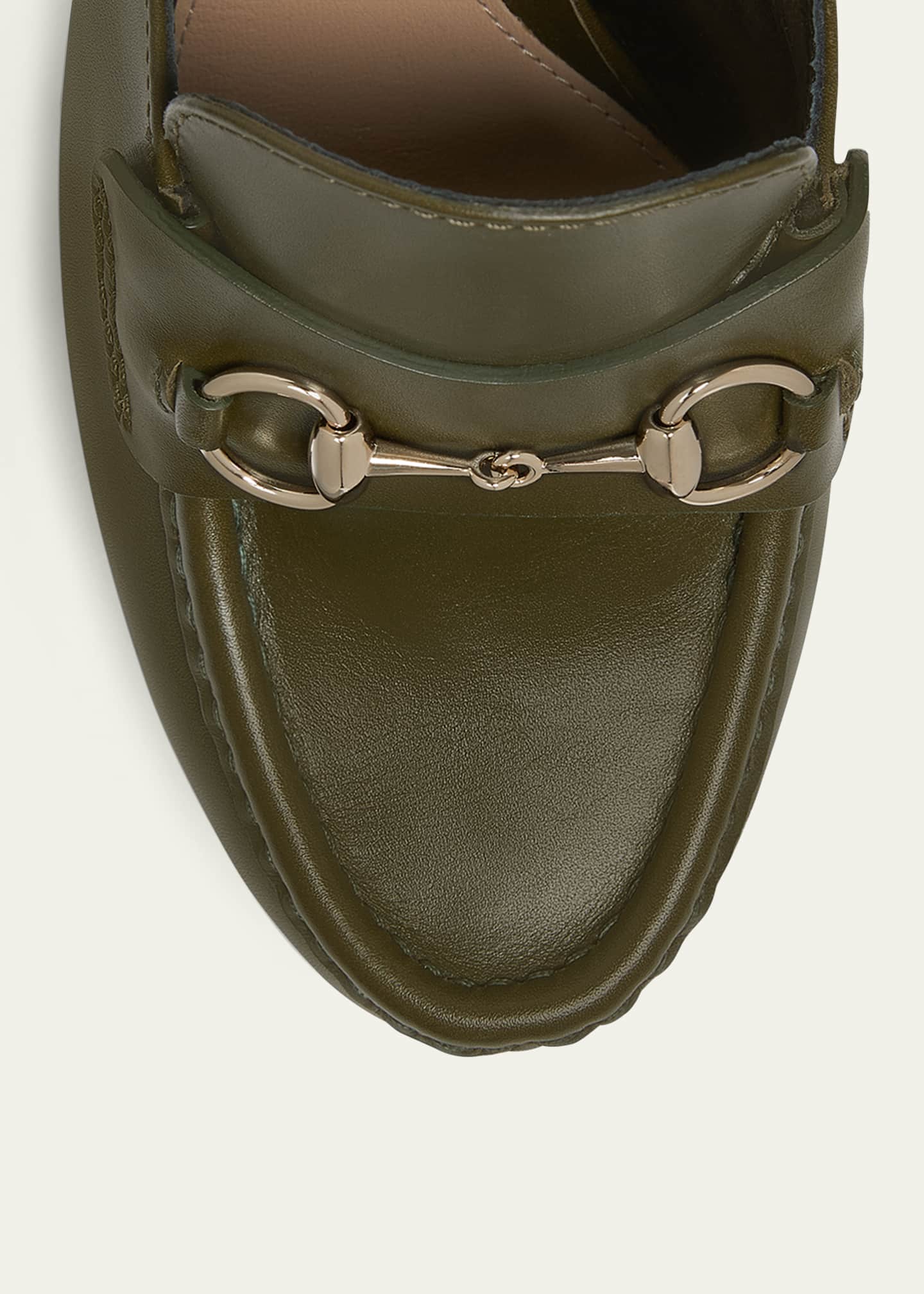 Gucci leather loafer pumps shop