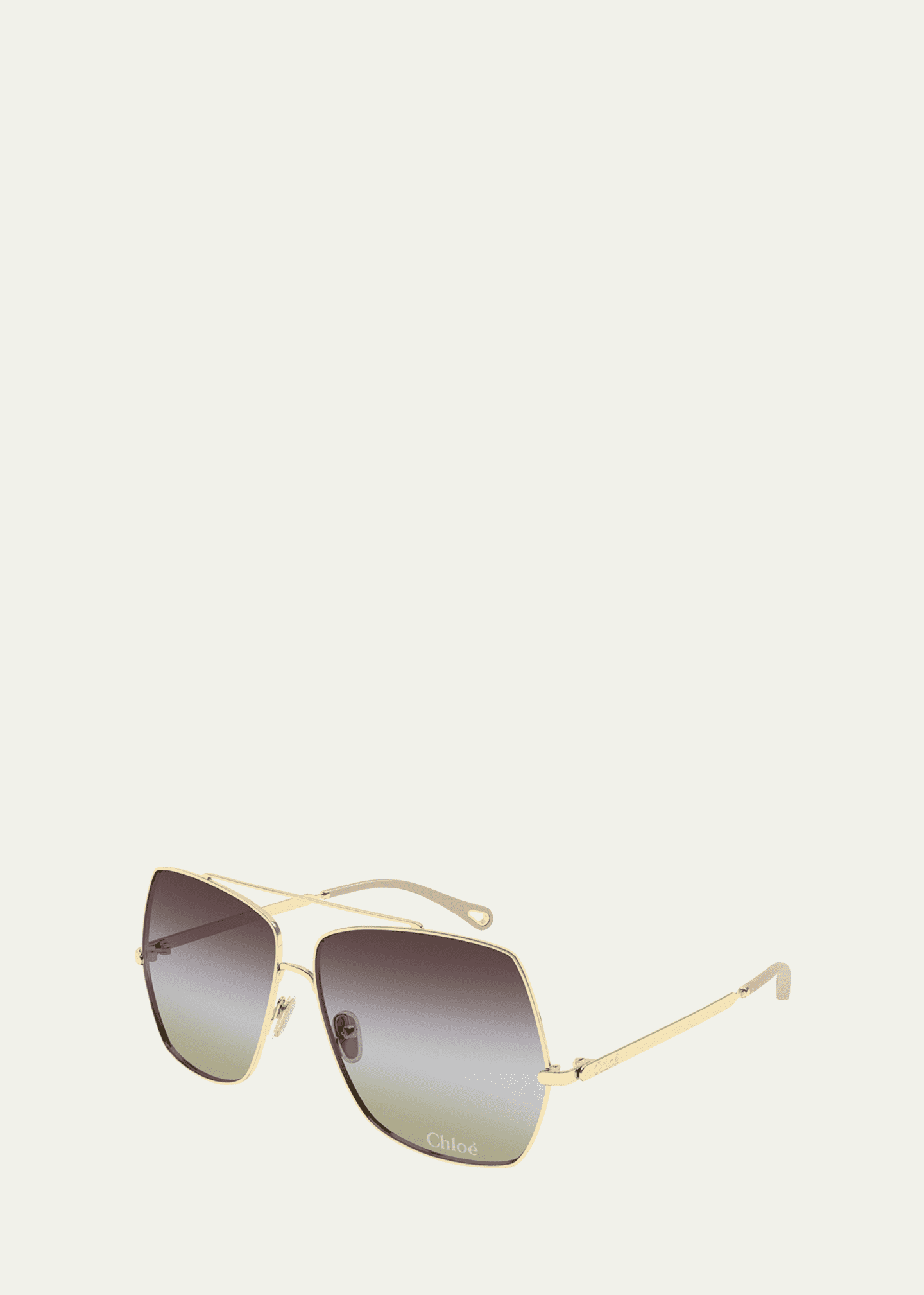 Chloe Gradient Aviator Metal Sunglasses Image 2 of 2