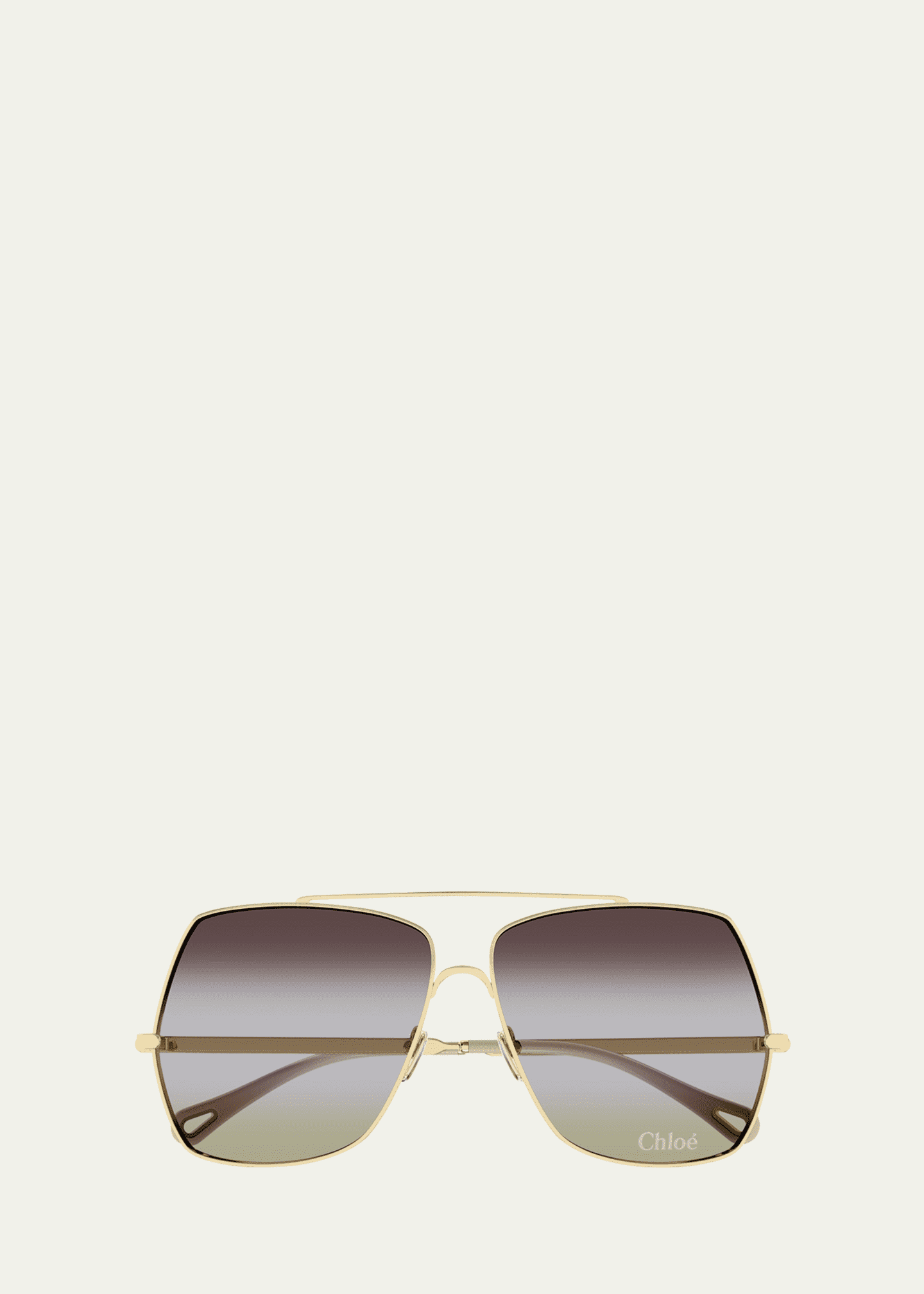 Chloe Gradient Aviator Metal Sunglasses Image 1 of 2