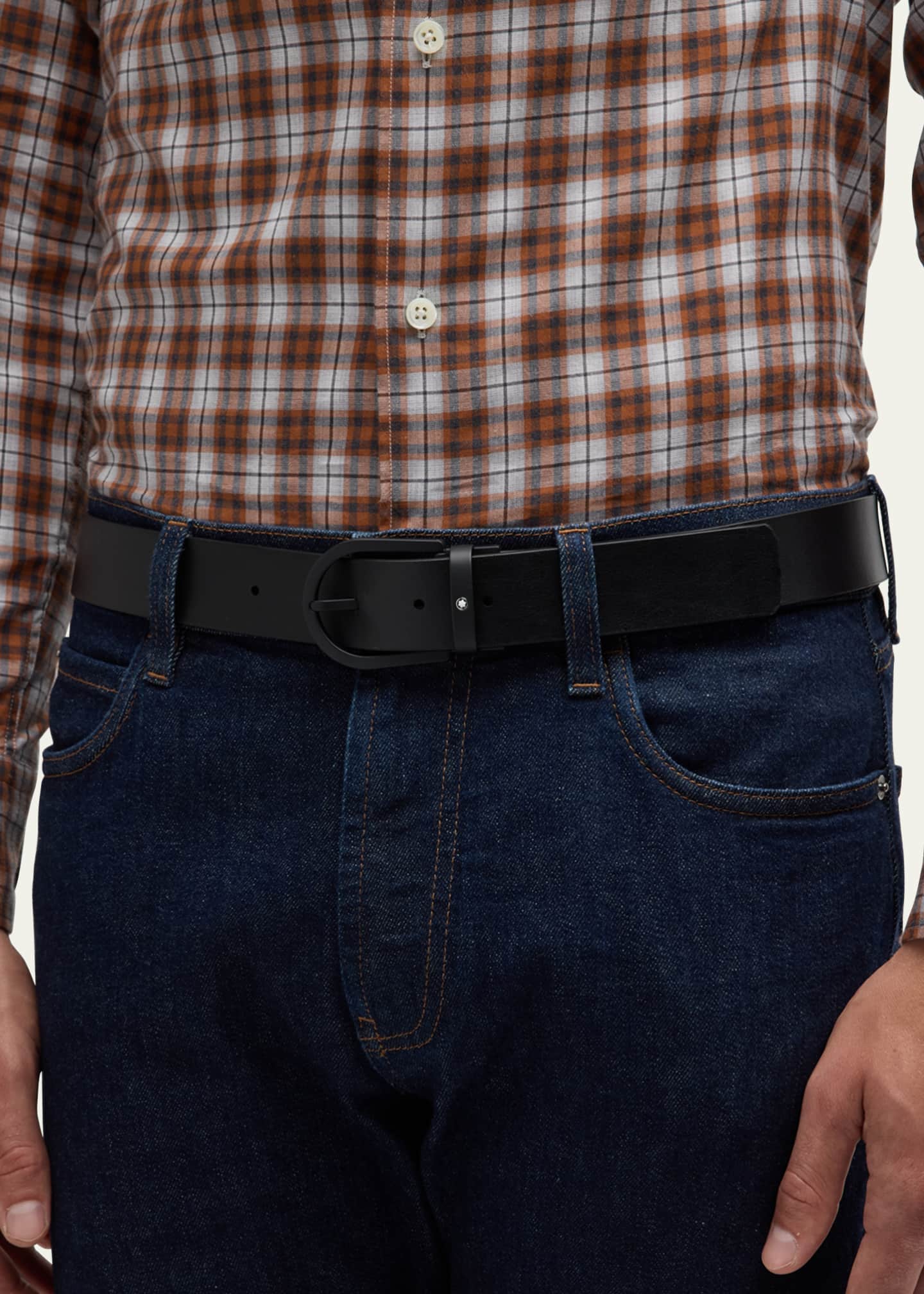 Montblanc Men's Horseshoe-Buckle Extreme 3.0 Leather Belt Image 2 of 3