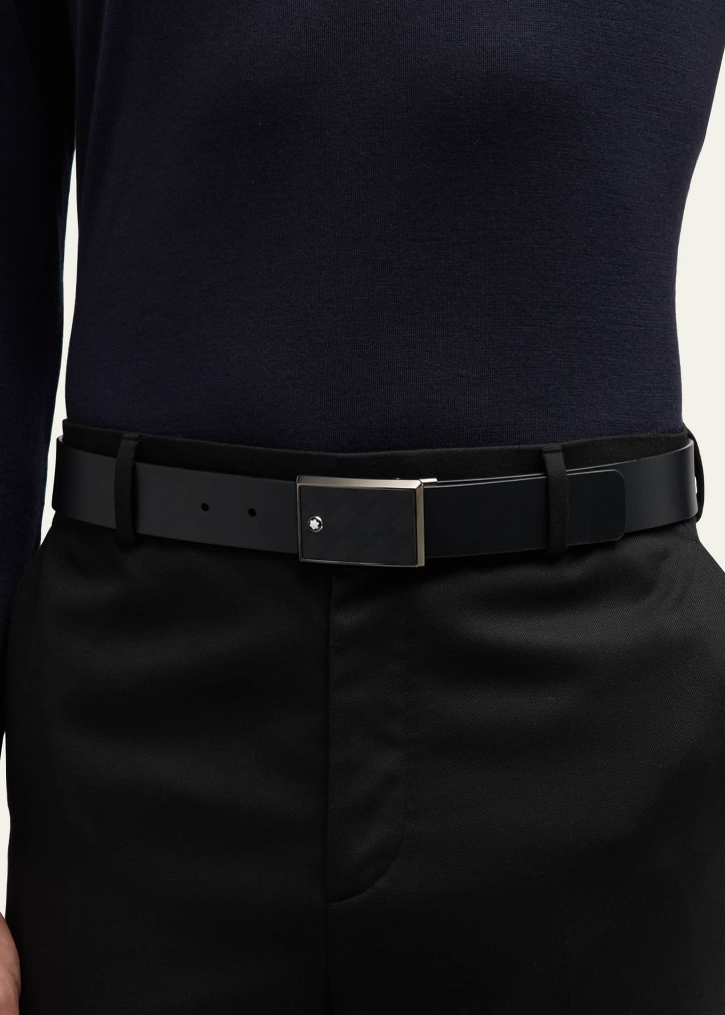 Montblanc Men's Extreme 3.0 Leather Plate-Buckle Belt Image 2 of 3