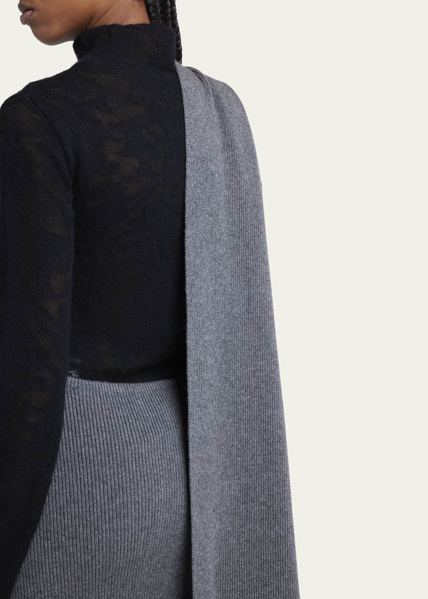 Etro One-Shoulder Scarf Wool Cashmere Dress Image 5 of 5