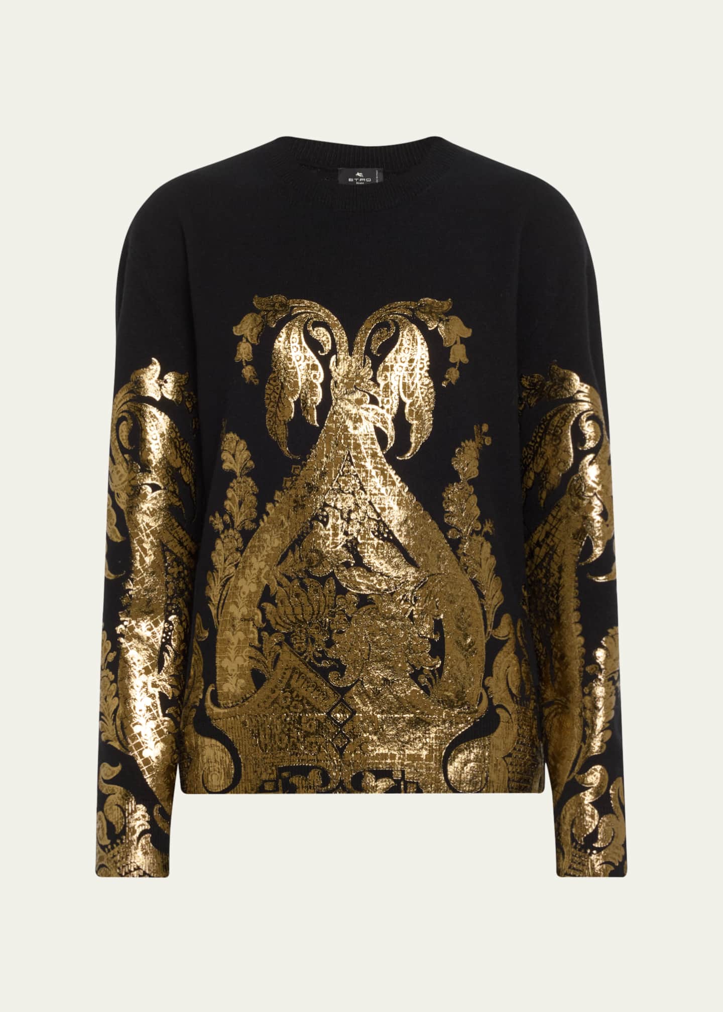 Etro Metallic Jacquard Wool Sweater Bergdorf Goodman