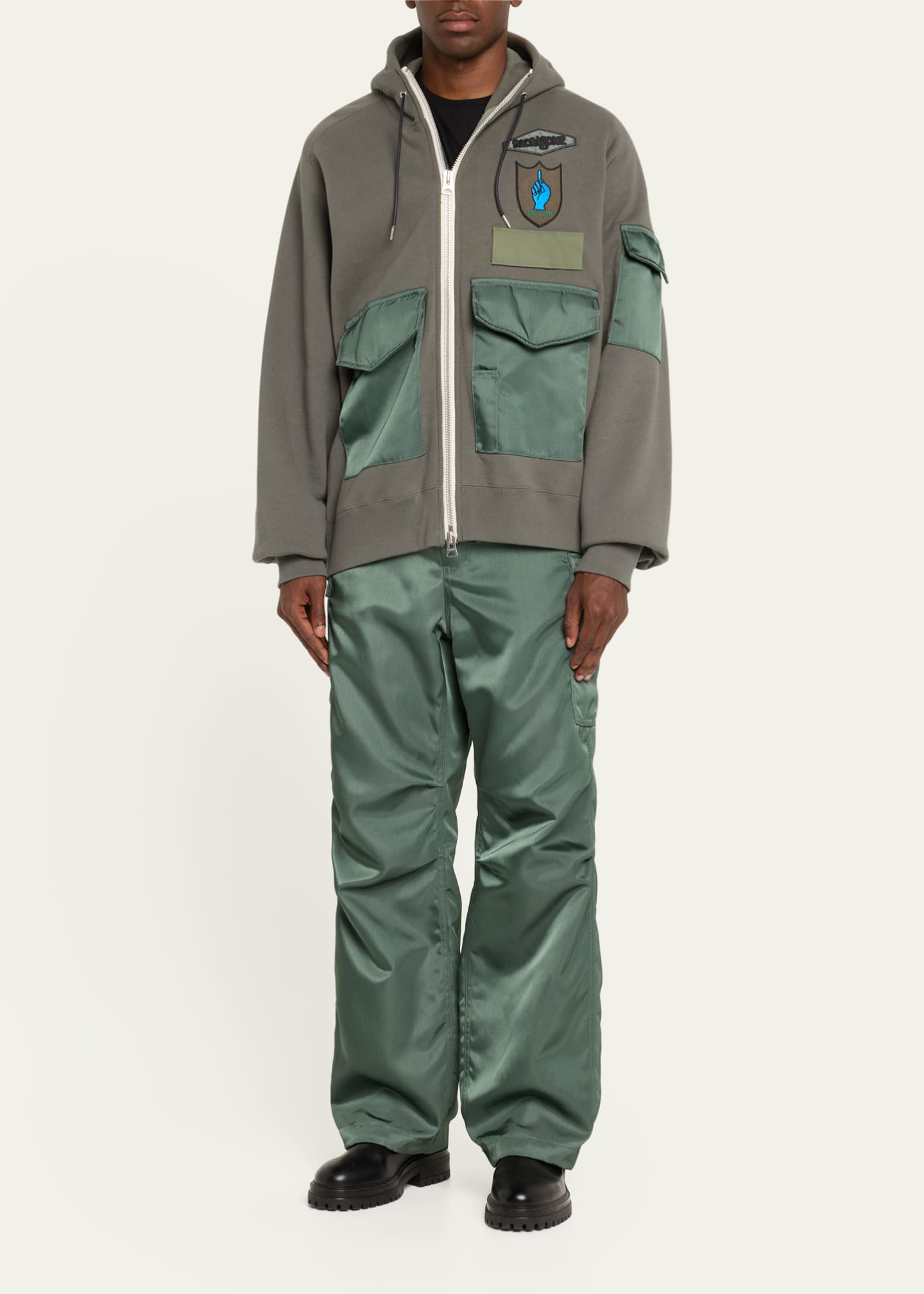 SACAI x Spiewak Men's Gonz Patch Zip Hoodie