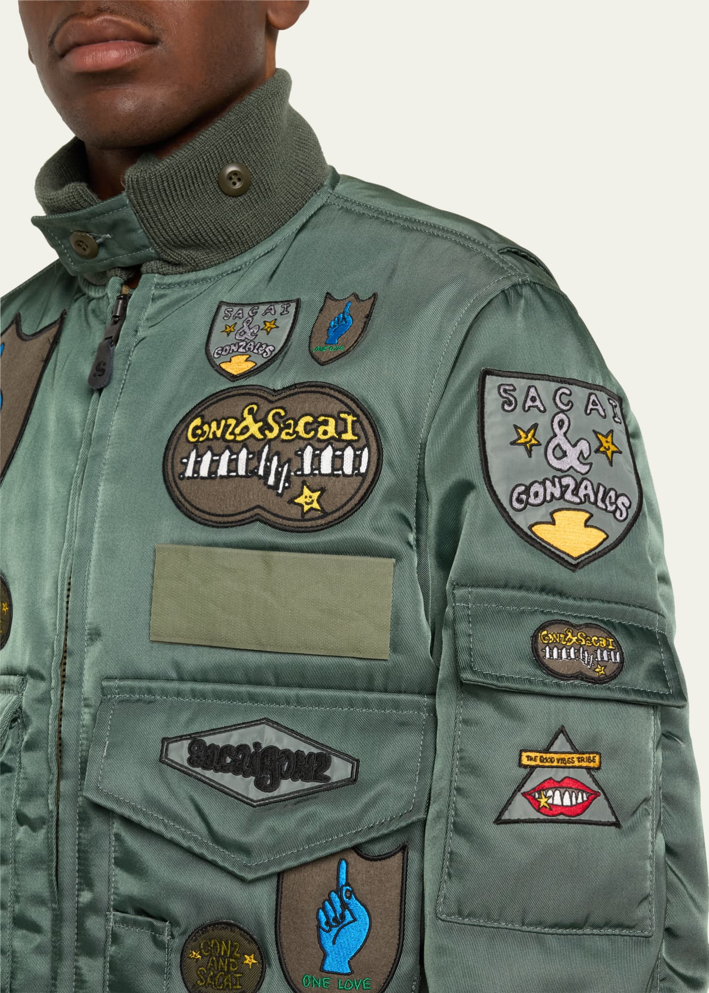 SACAI x Spiewak Men s Multi Patch Bomber Jacket Bergdorf Goodman