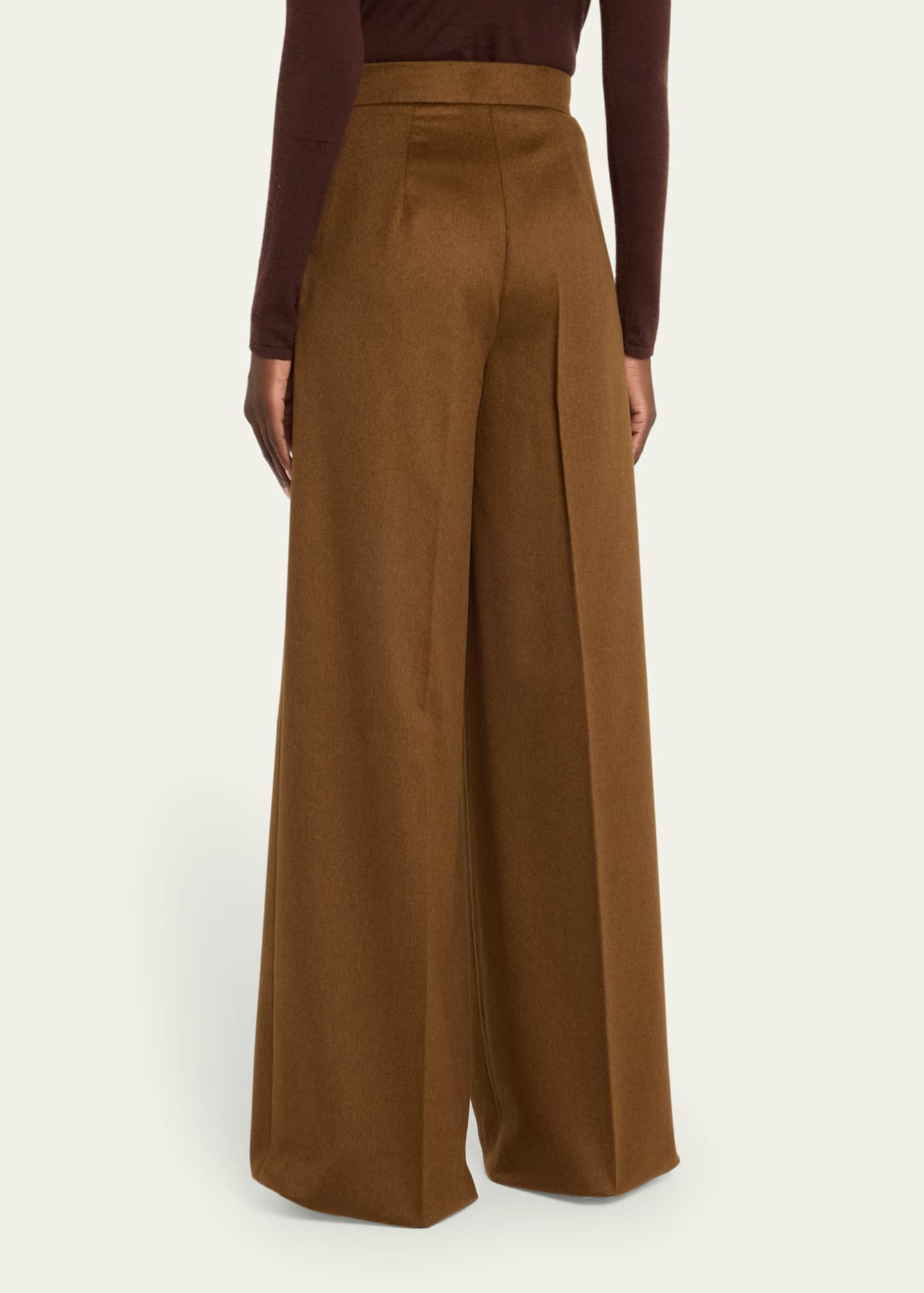 Max Mara Axe Long Wide Leg Wool Trousers Image 3 of 5