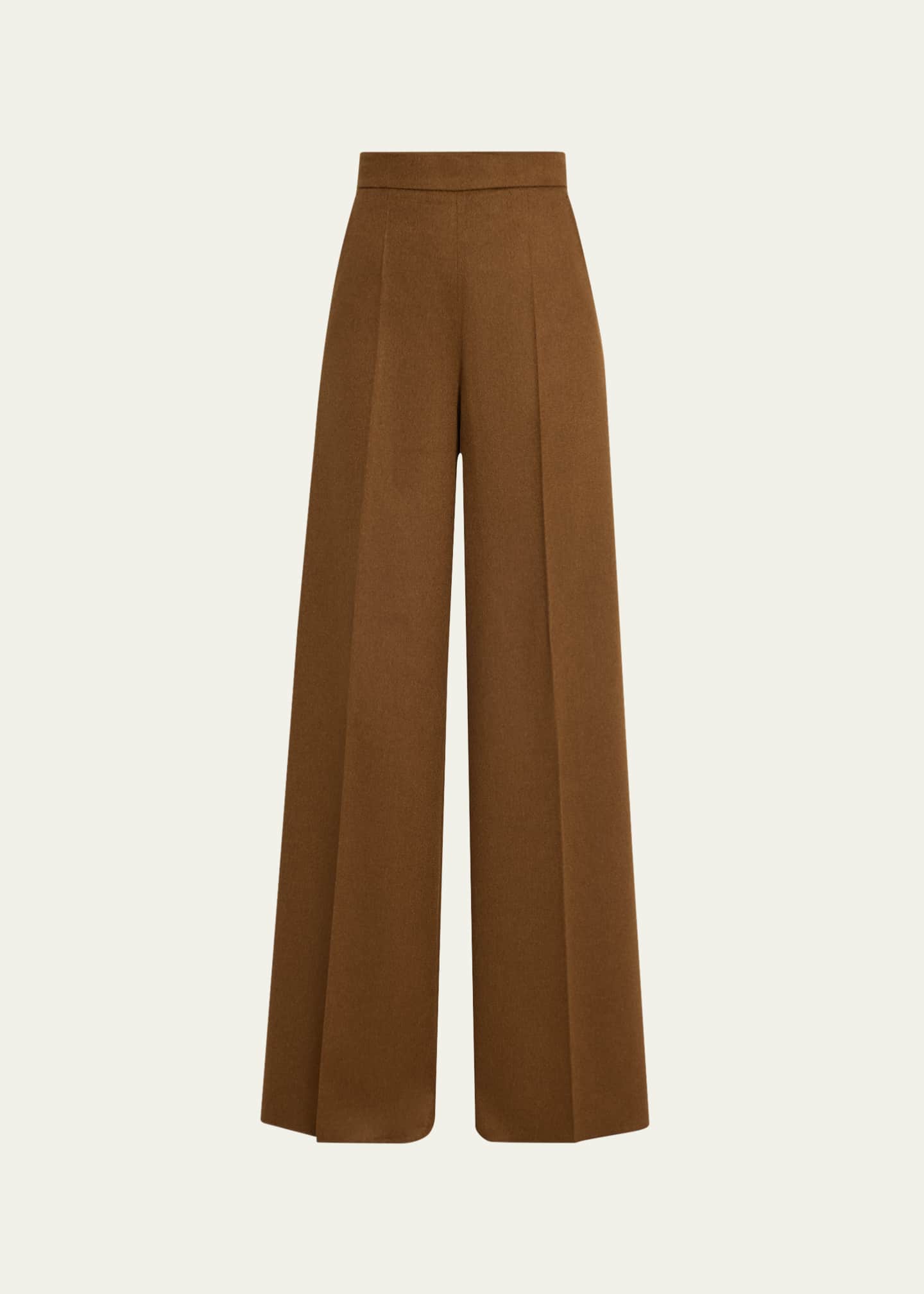 Max Mara Axe Long Wide Leg Wool Trousers Image 1 of 5