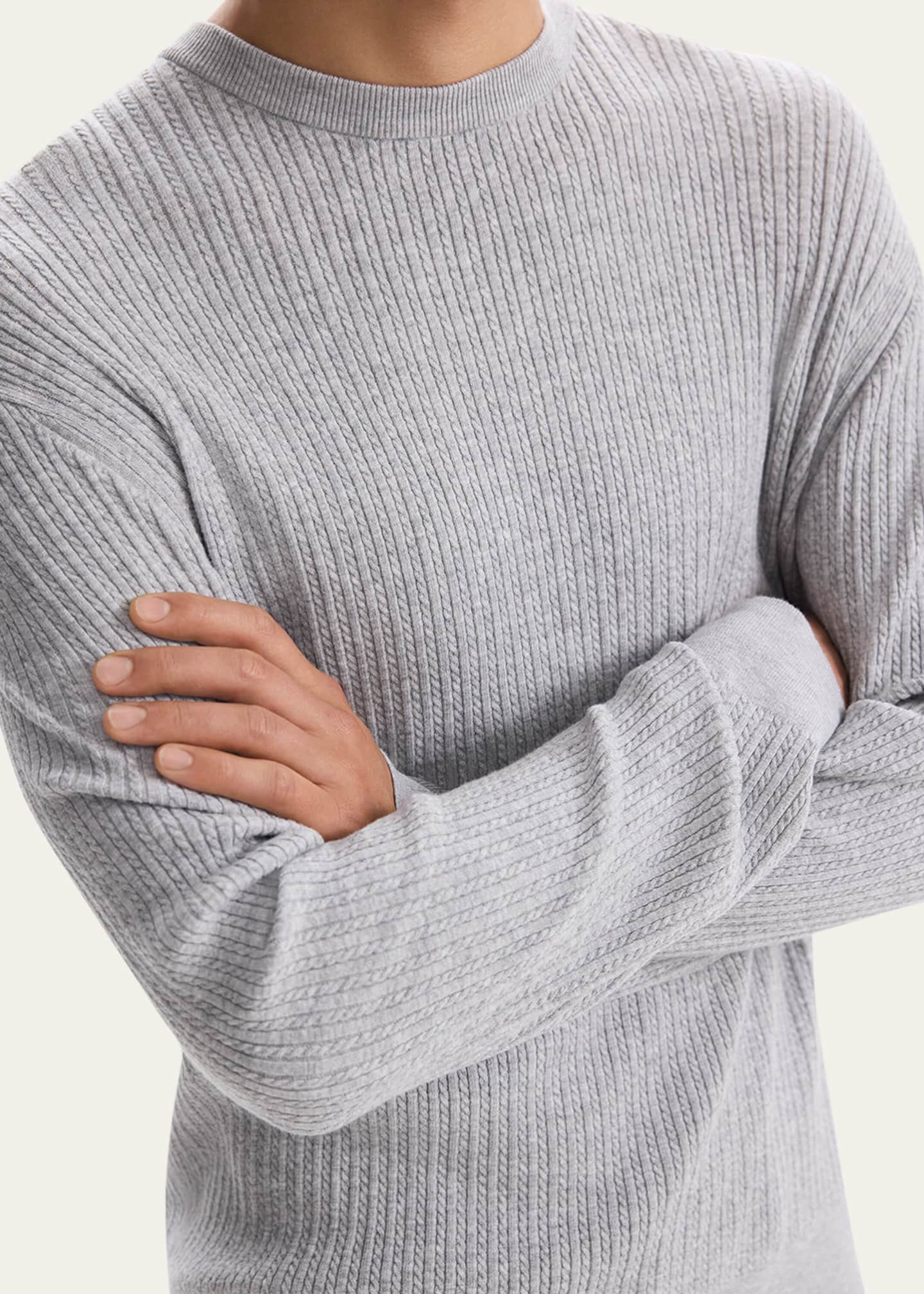 Theory Men s Riland Cable Knit Crewneck Sweater