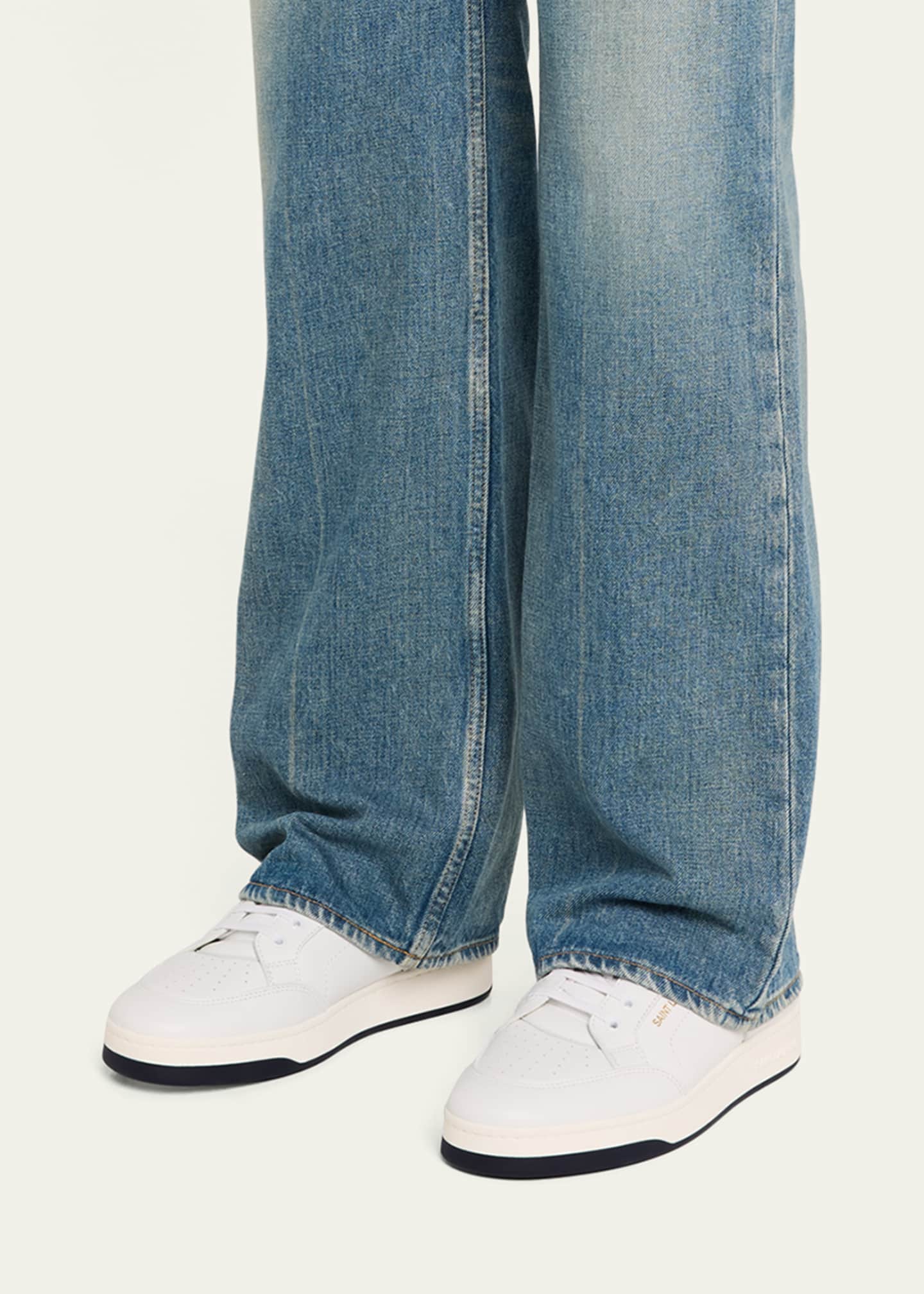 Saint Laurent Men's SL61 Leather Low-Top Sneakers Image 2 of 4