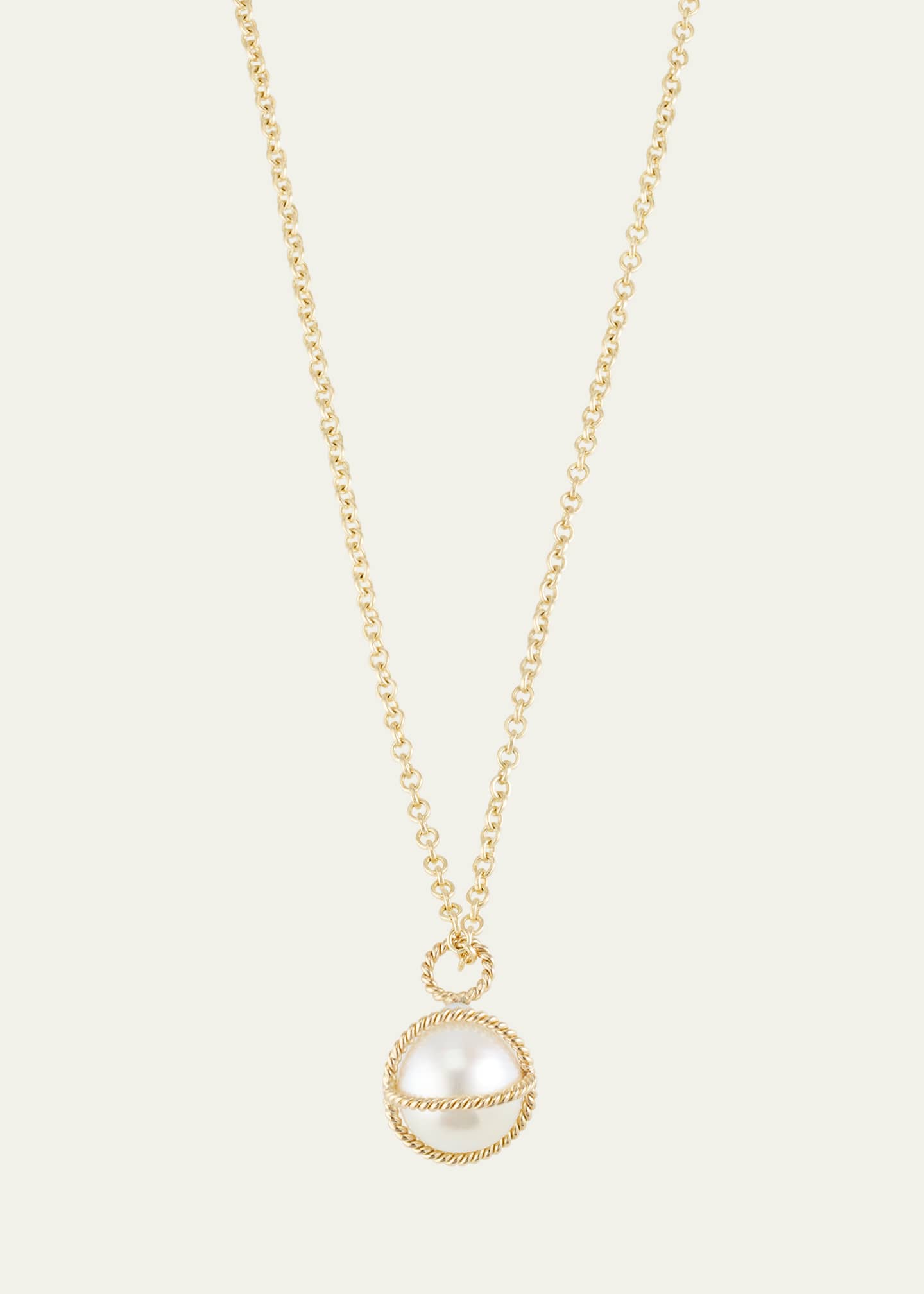 Verdura 18K Yellow Gold Pearl Wrapped Pendant Necklace Image 1 of 4
