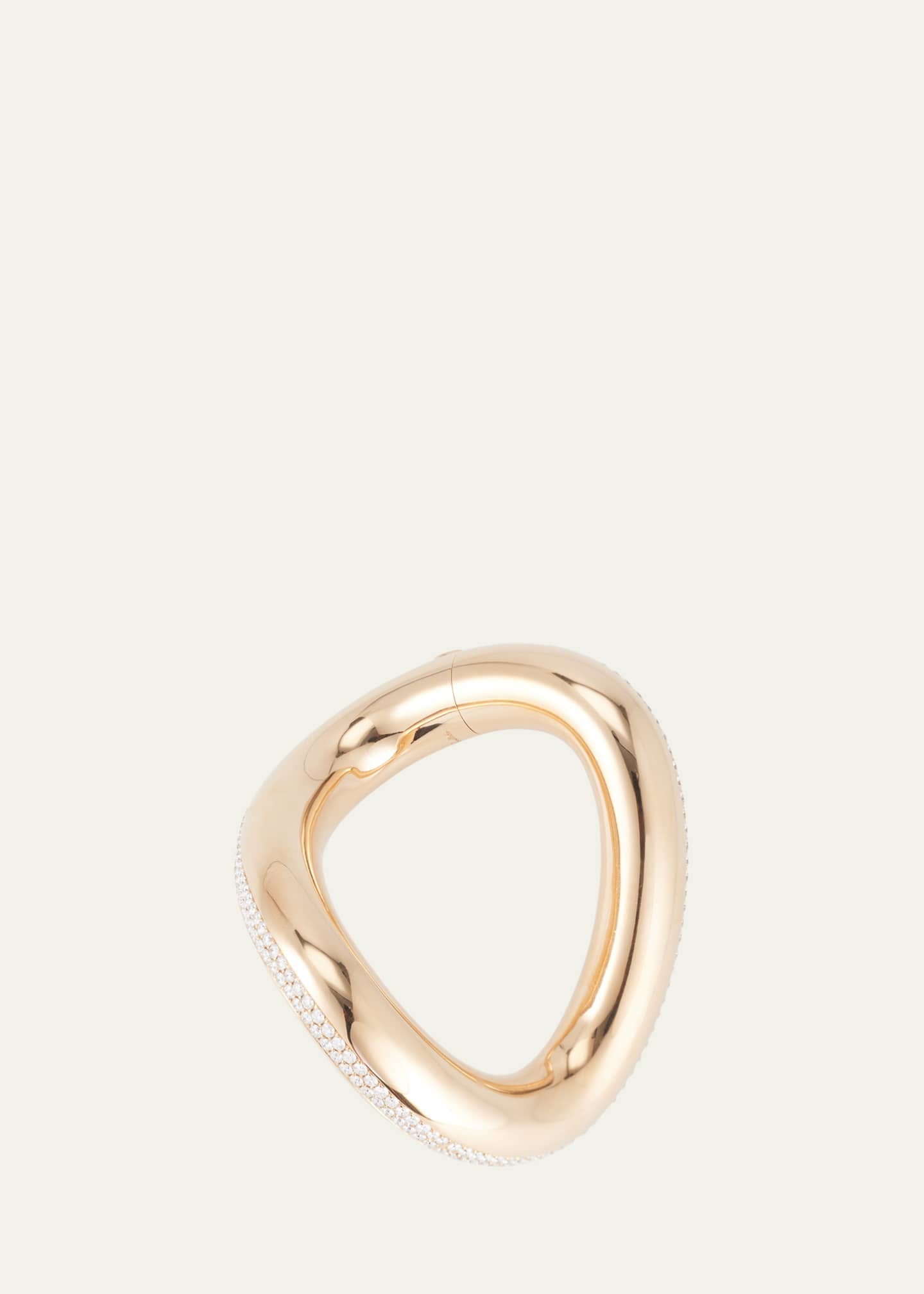 Pomellato 18K Rose Gold Wave Bangle with Diamonds, Left Wrist Image 1 of 4