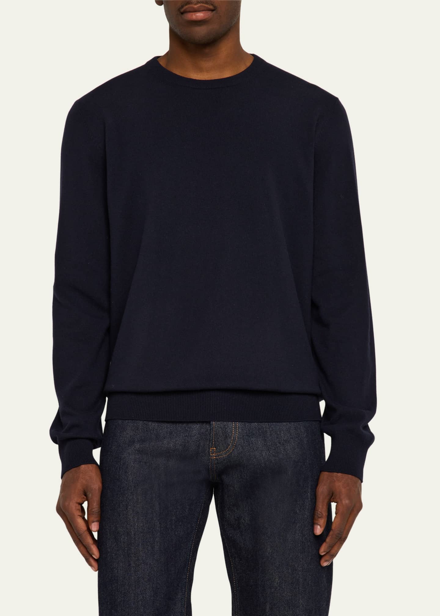 Loro Piana Men's Vicuna Wool Crewneck Sweater Image 4 of 5
