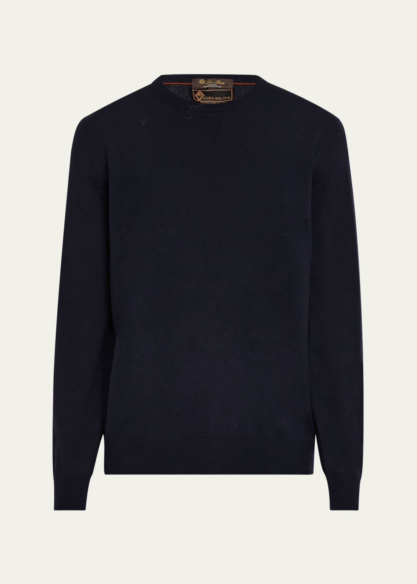 Loro Piana Men's Vicuna Wool Crewneck Sweater Image 1 of 5