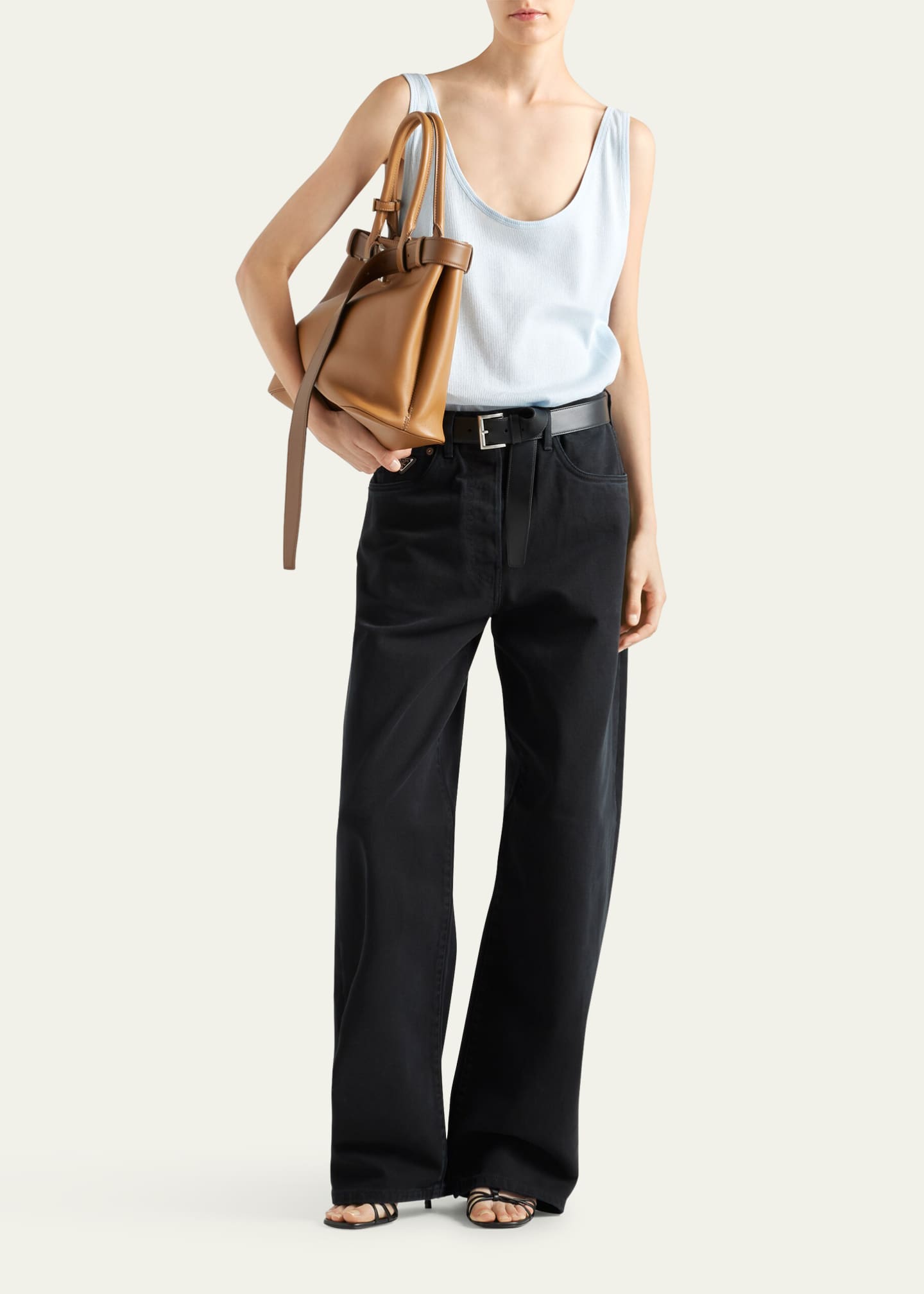 Prada Ribbed Knit Oversized Tank Top Image 2 of 3