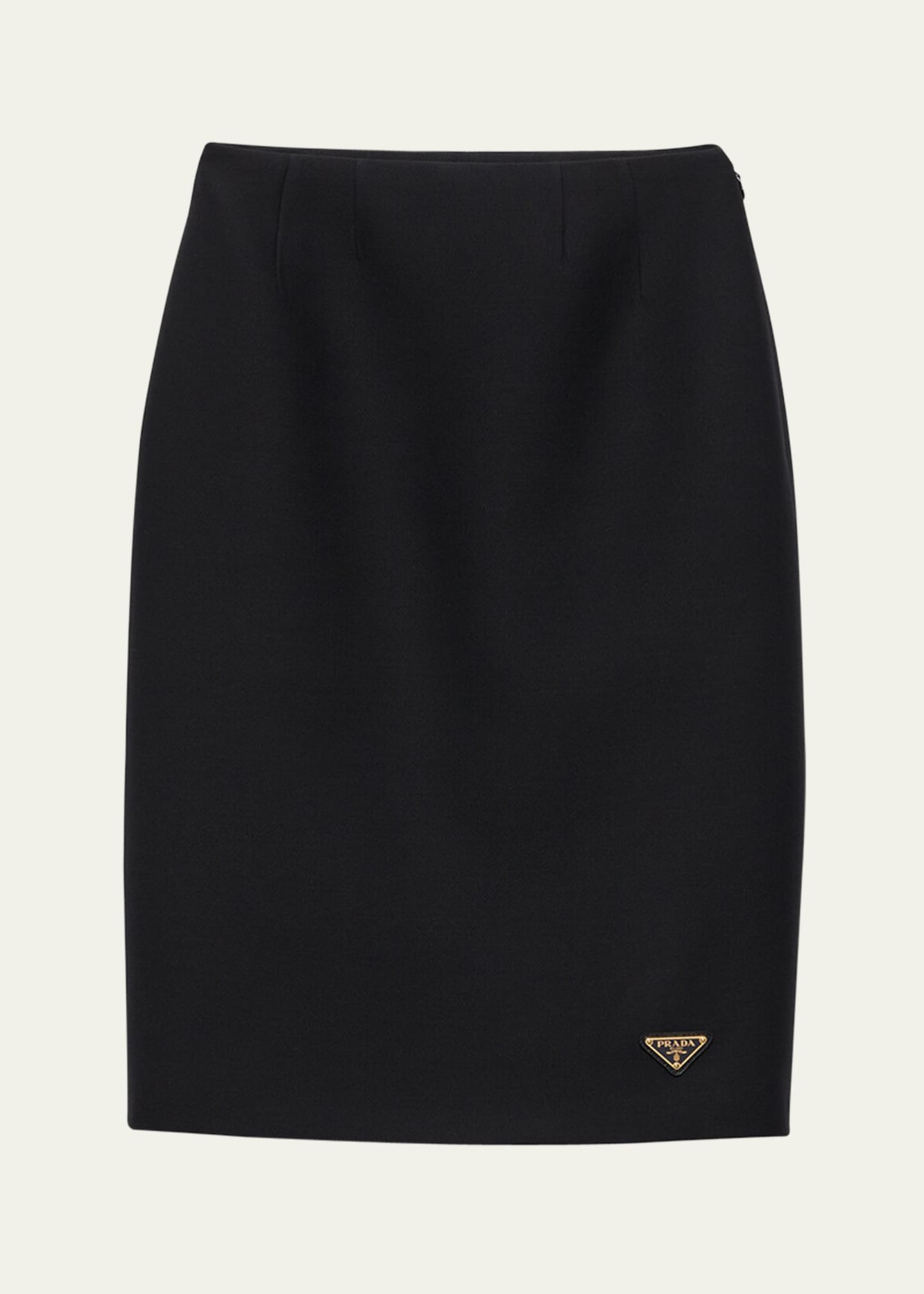 Prada Pencil Tricotine Wool Skirt Image 1 of 4