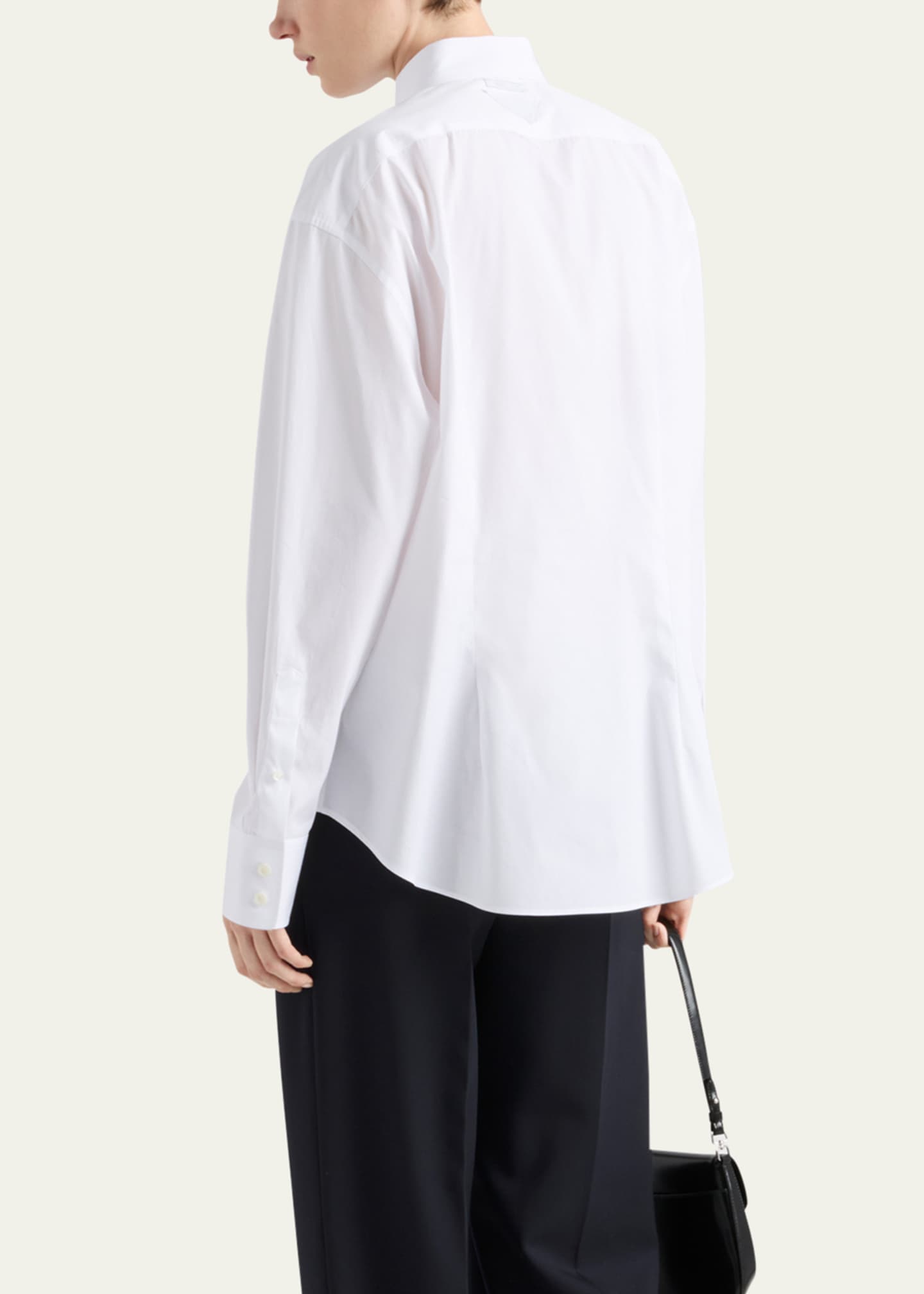 Prada Crystal Brooch Poplin Button Down Top Image 3 of 3