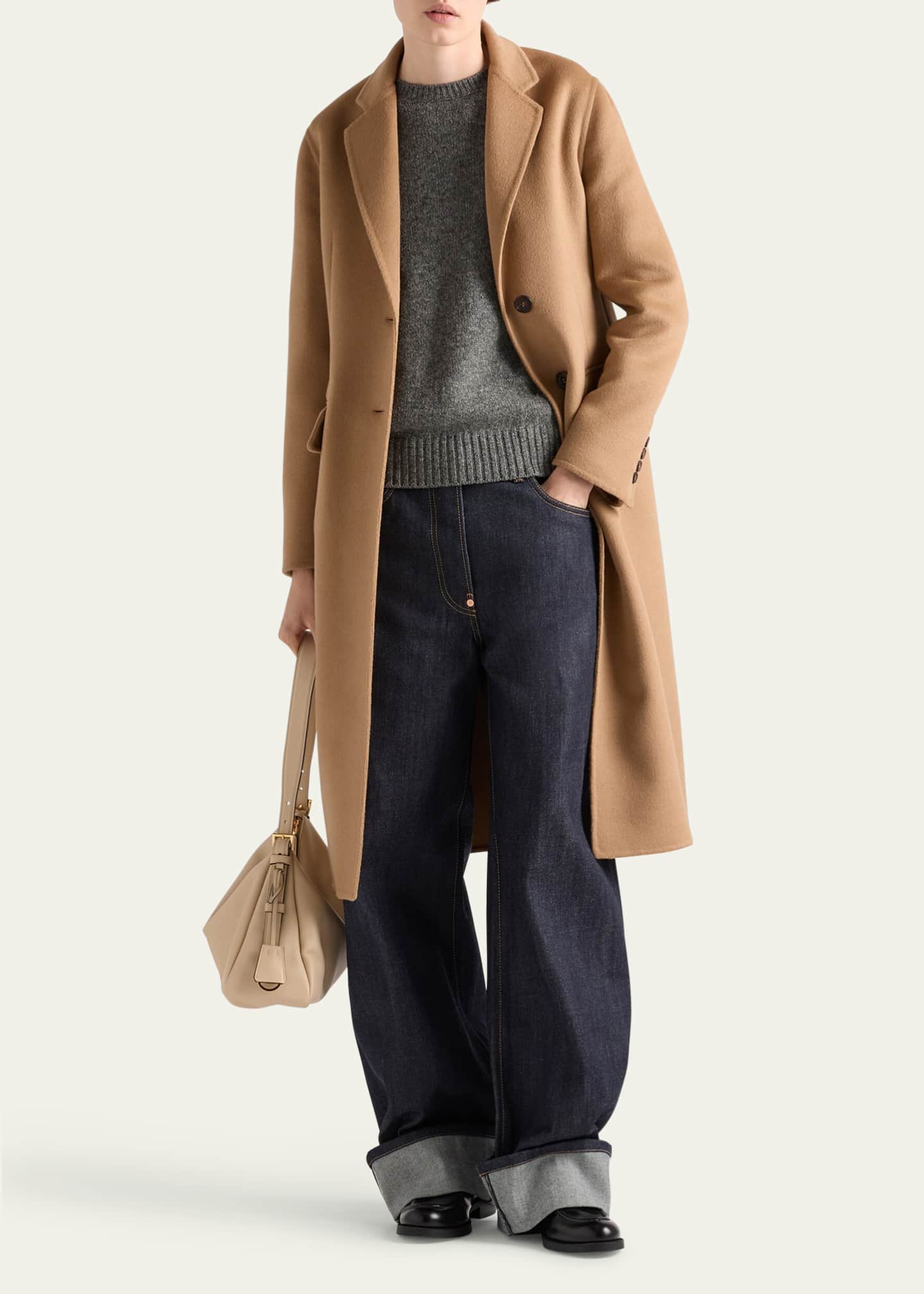 Prada Single-Breast Cashgora Coat Image 2 of 3