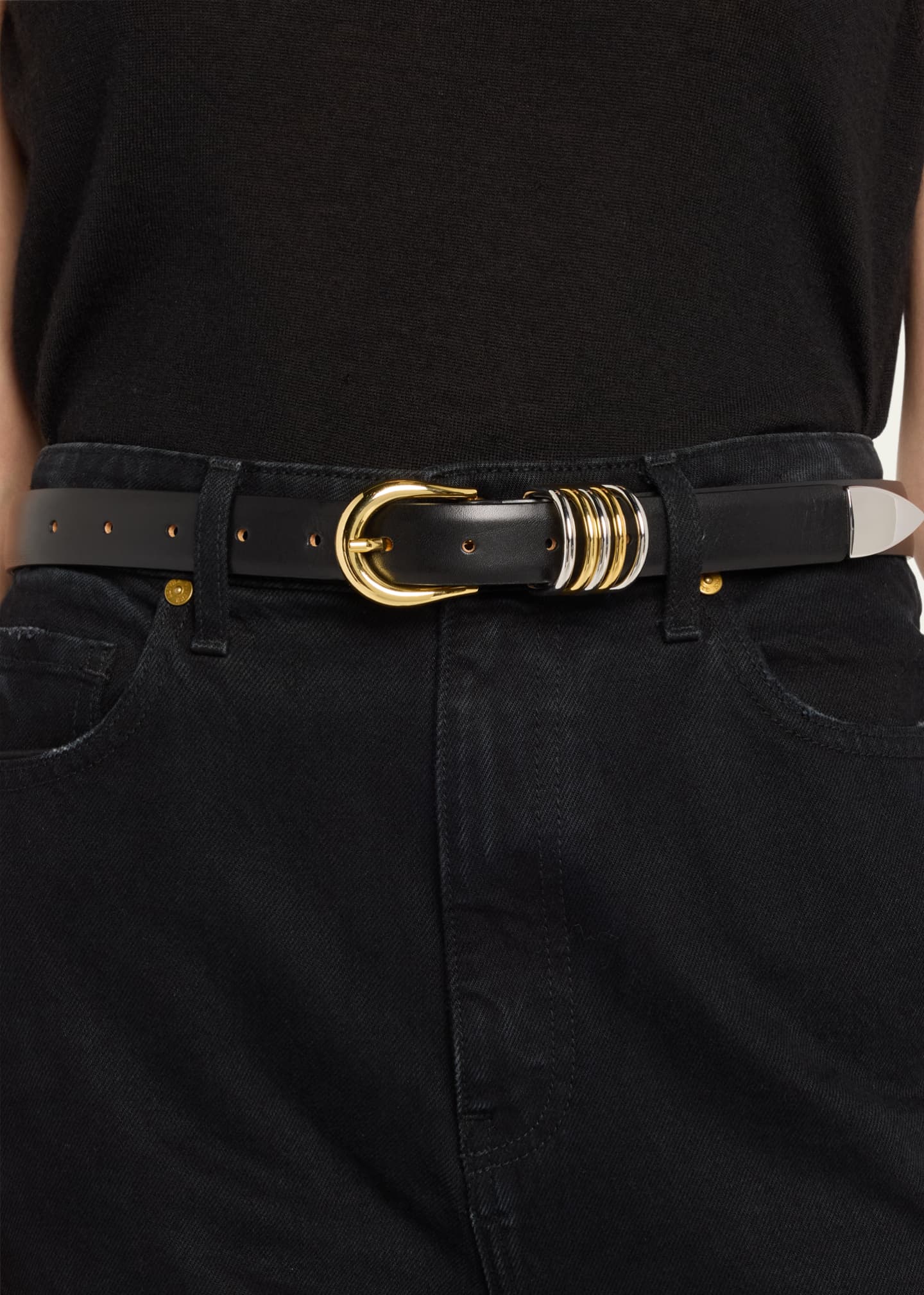Dehanche Hollyhock Mix Metal Leather Belt - Bergdorf Goodman