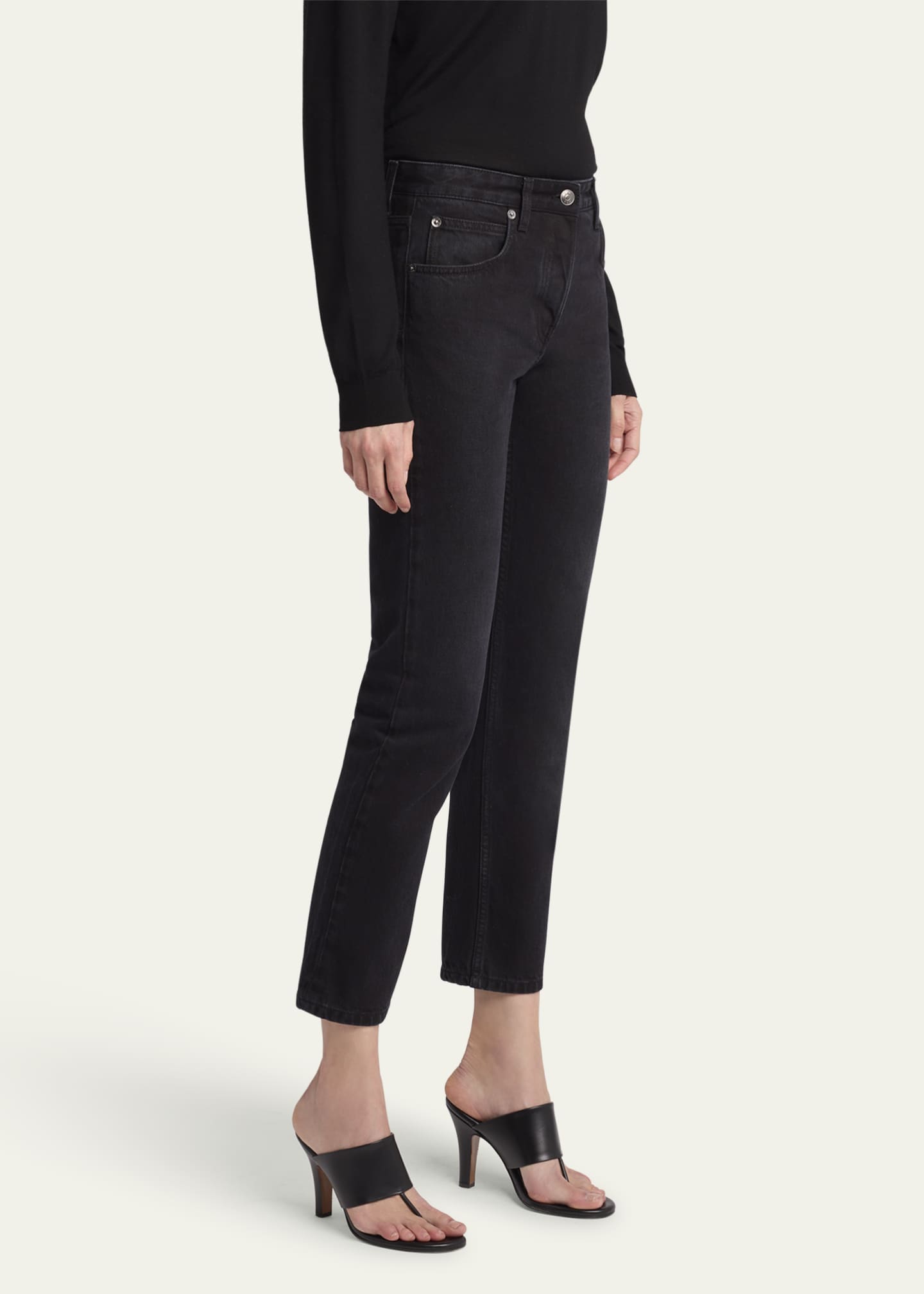 THE ROW Riaco Mid-Rise Straight-Leg Ankle Jeans Image 4 of 5