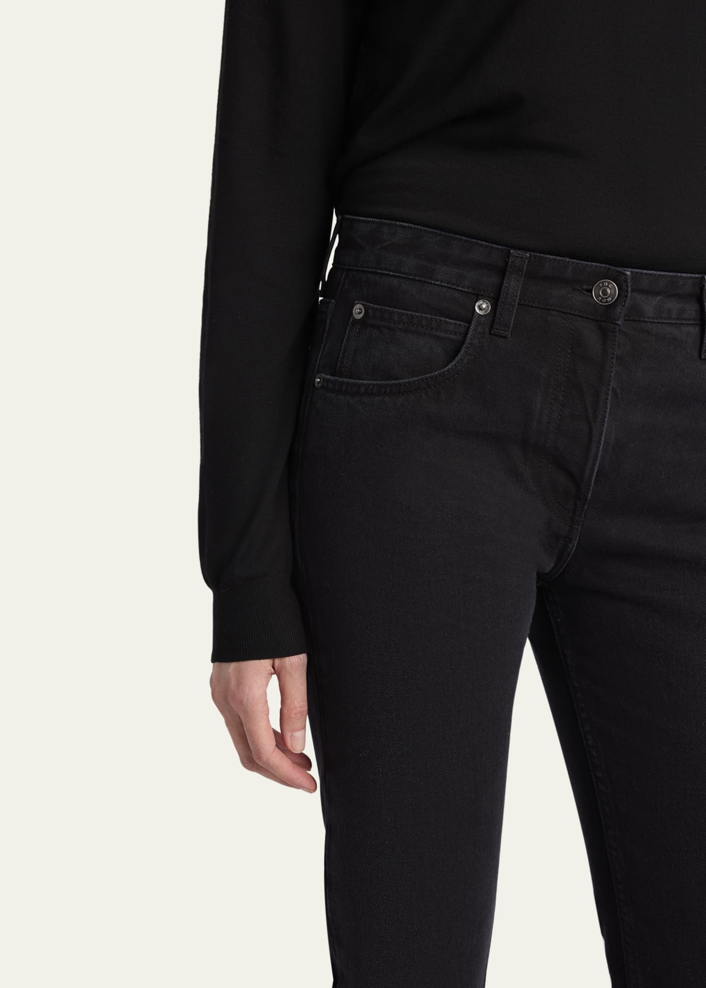 THE ROW Riaco Mid-Rise Straight-Leg Ankle Jeans Image 5 of 5