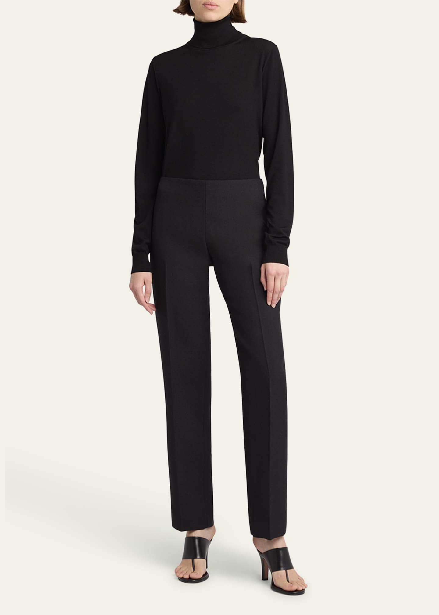 THE ROW Vesco Straight-Leg Ankle Wool Pants Image 2 of 5