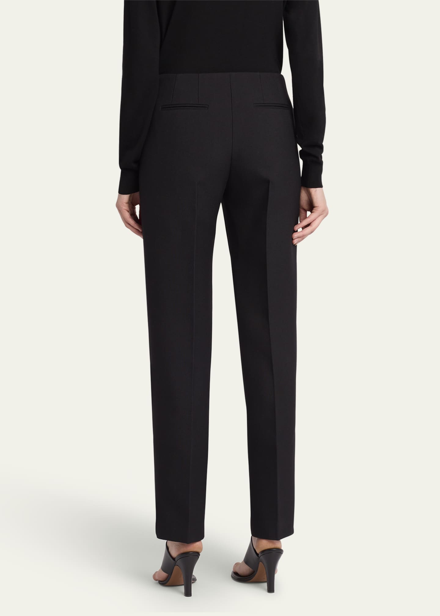 THE ROW Vesco Straight-Leg Ankle Wool Pants Image 3 of 5