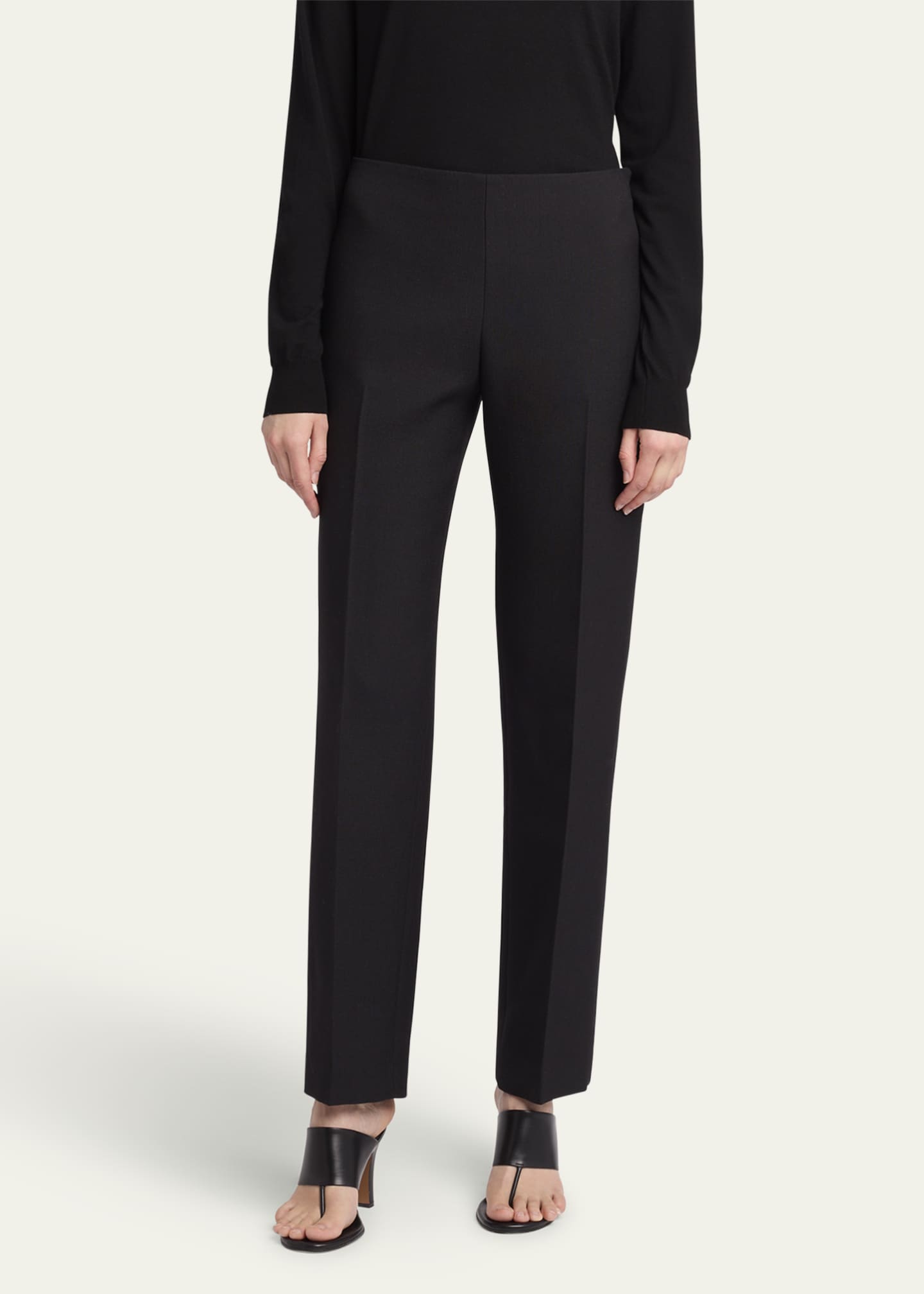 THE ROW Vesco Straight-Leg Ankle Wool Pants Image 4 of 5