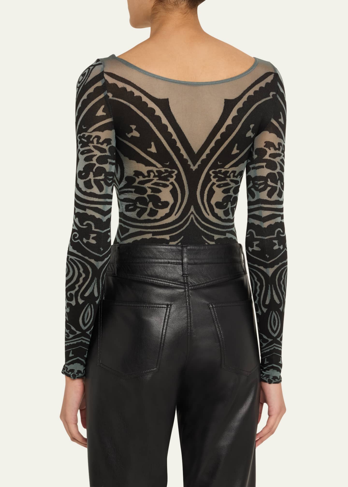 ETRO x Wolford x Etro Tattoo String Bodysuit Image 3 of 5