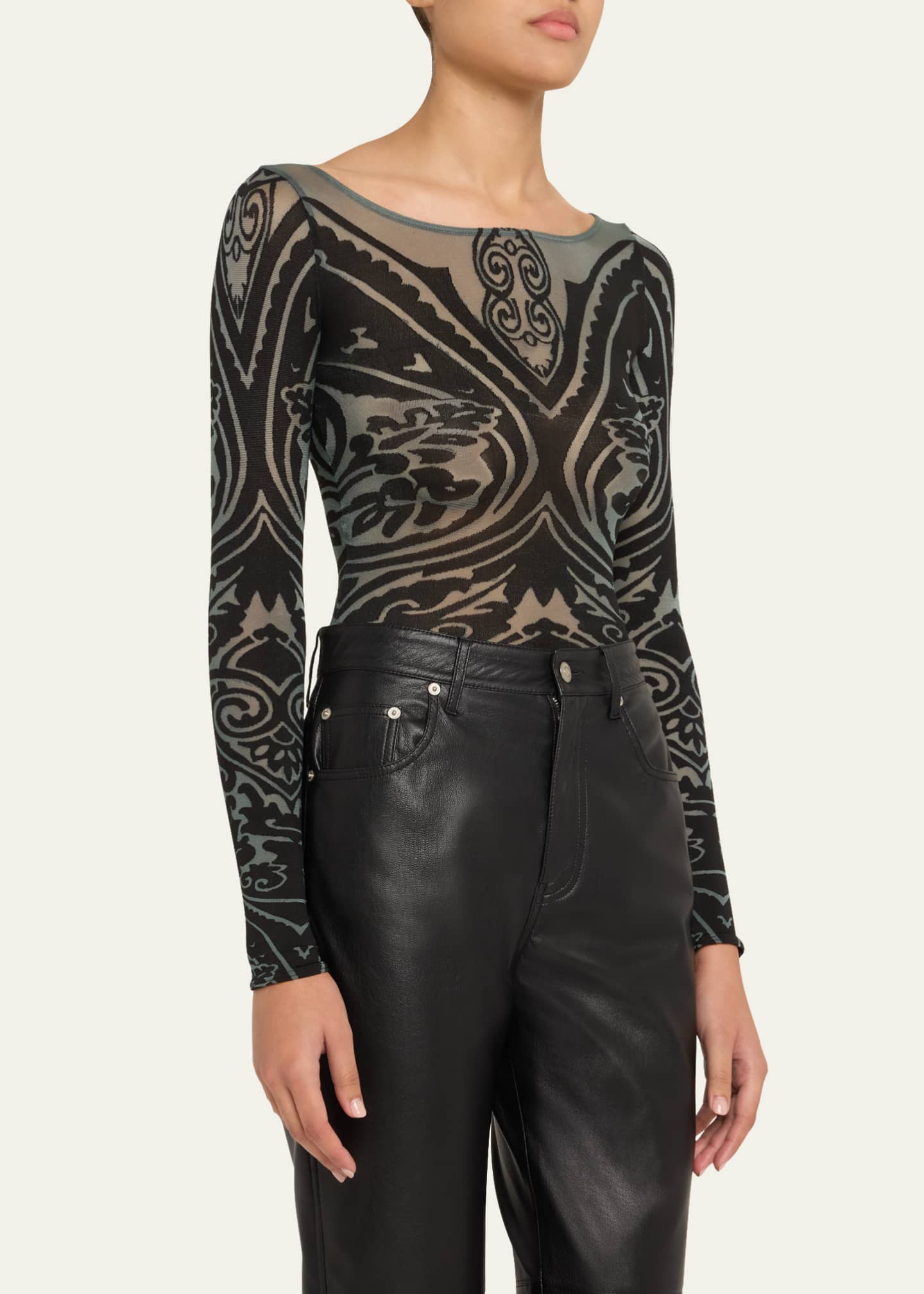 ETRO x Wolford x Etro Tattoo String Bodysuit Image 4 of 5