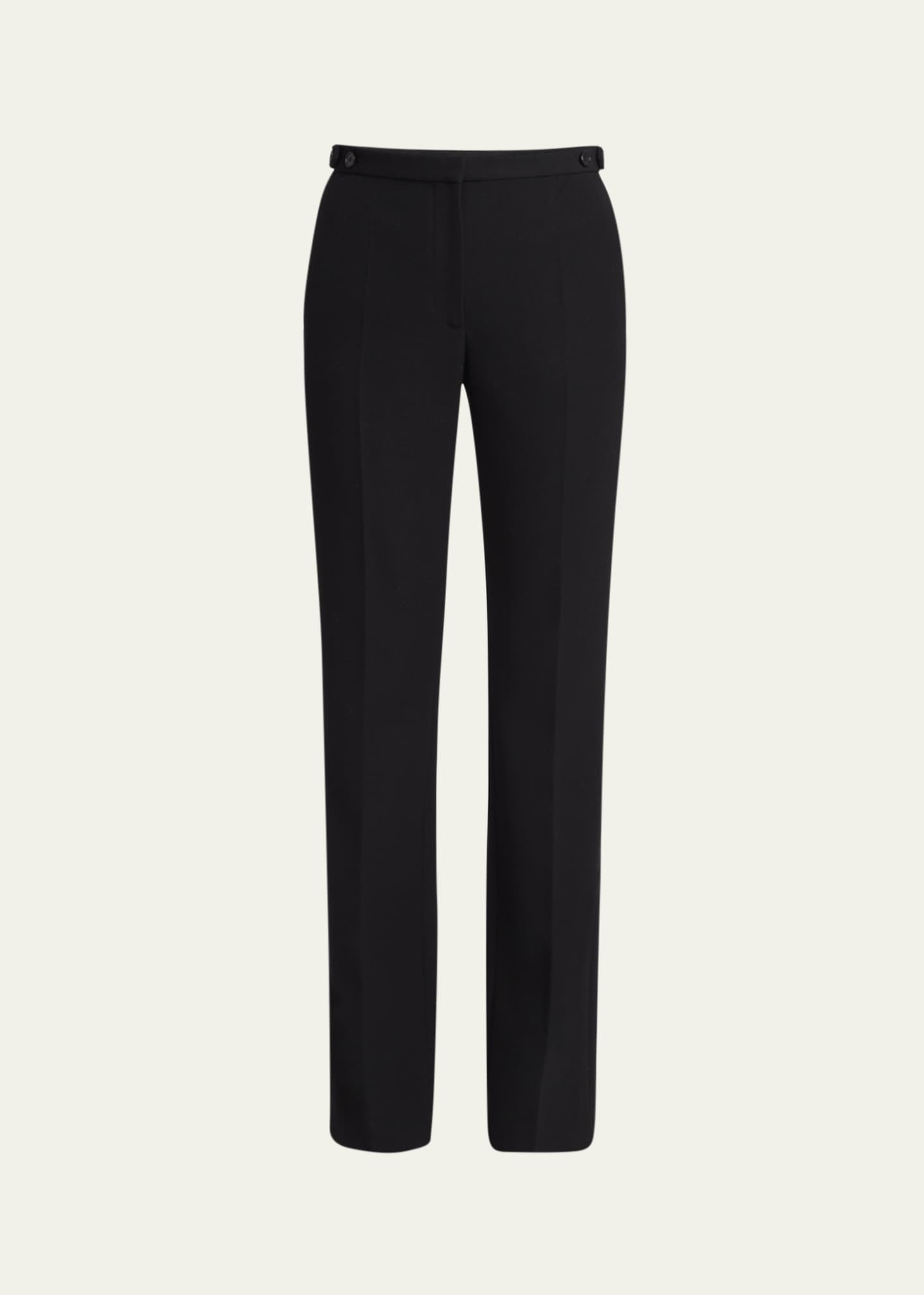 THE ROW Jesse Straight-Leg Crepe Pants Image 1 of 5