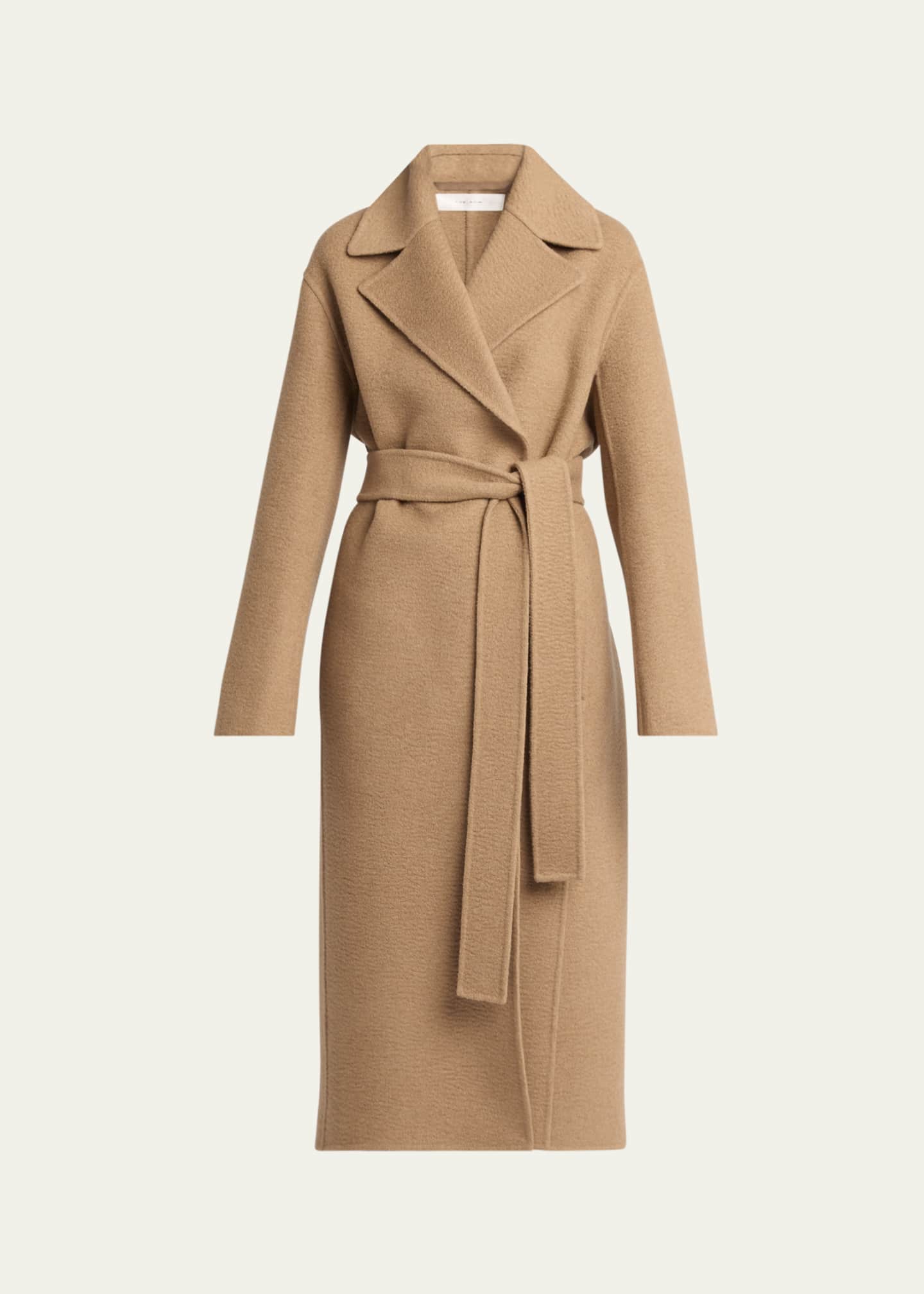 THE ROW Malika Camel Wool Wrap Coat