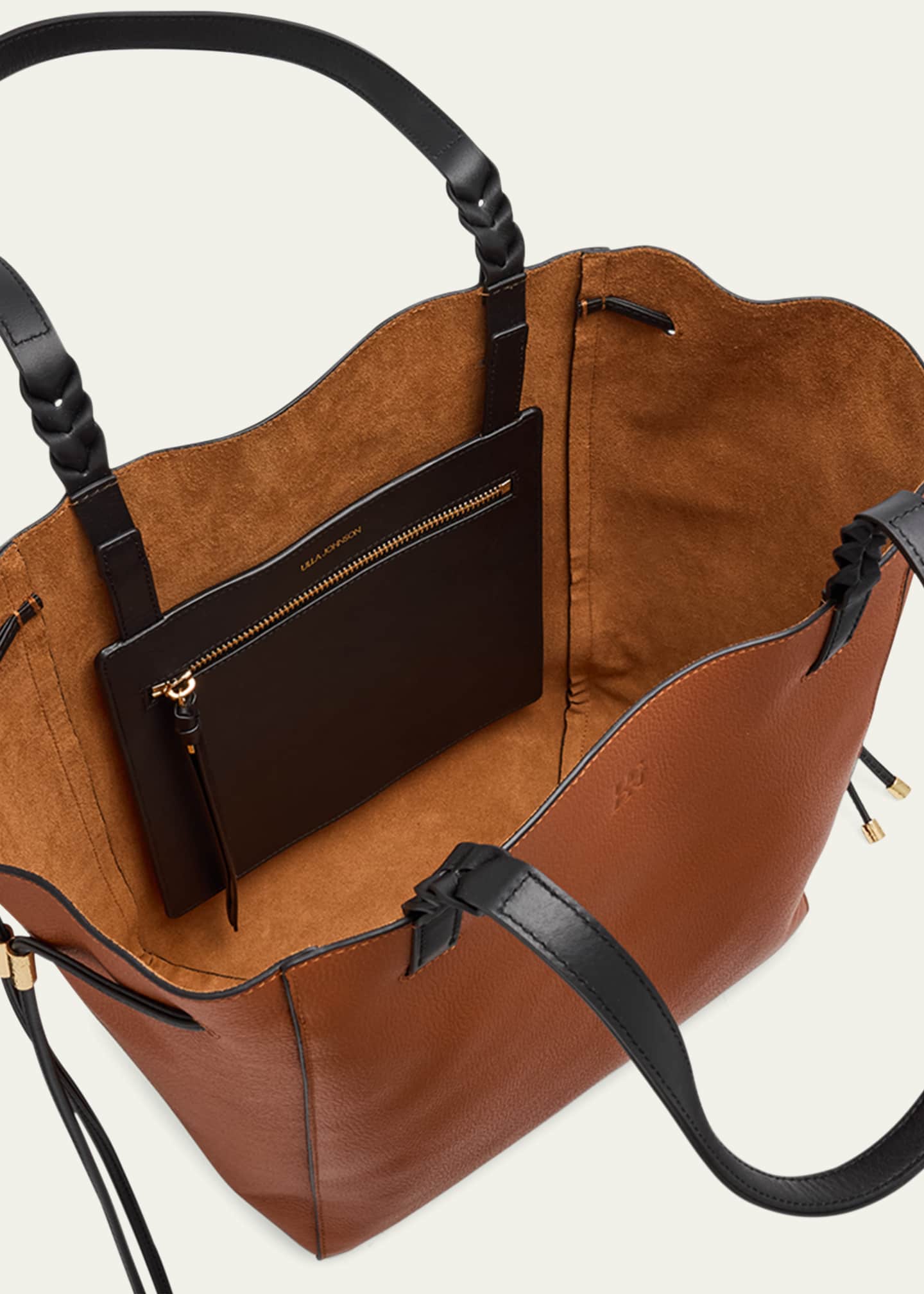 Ulla Johnson Alma Bicolor Leather Tote Bag Image 4 of 5