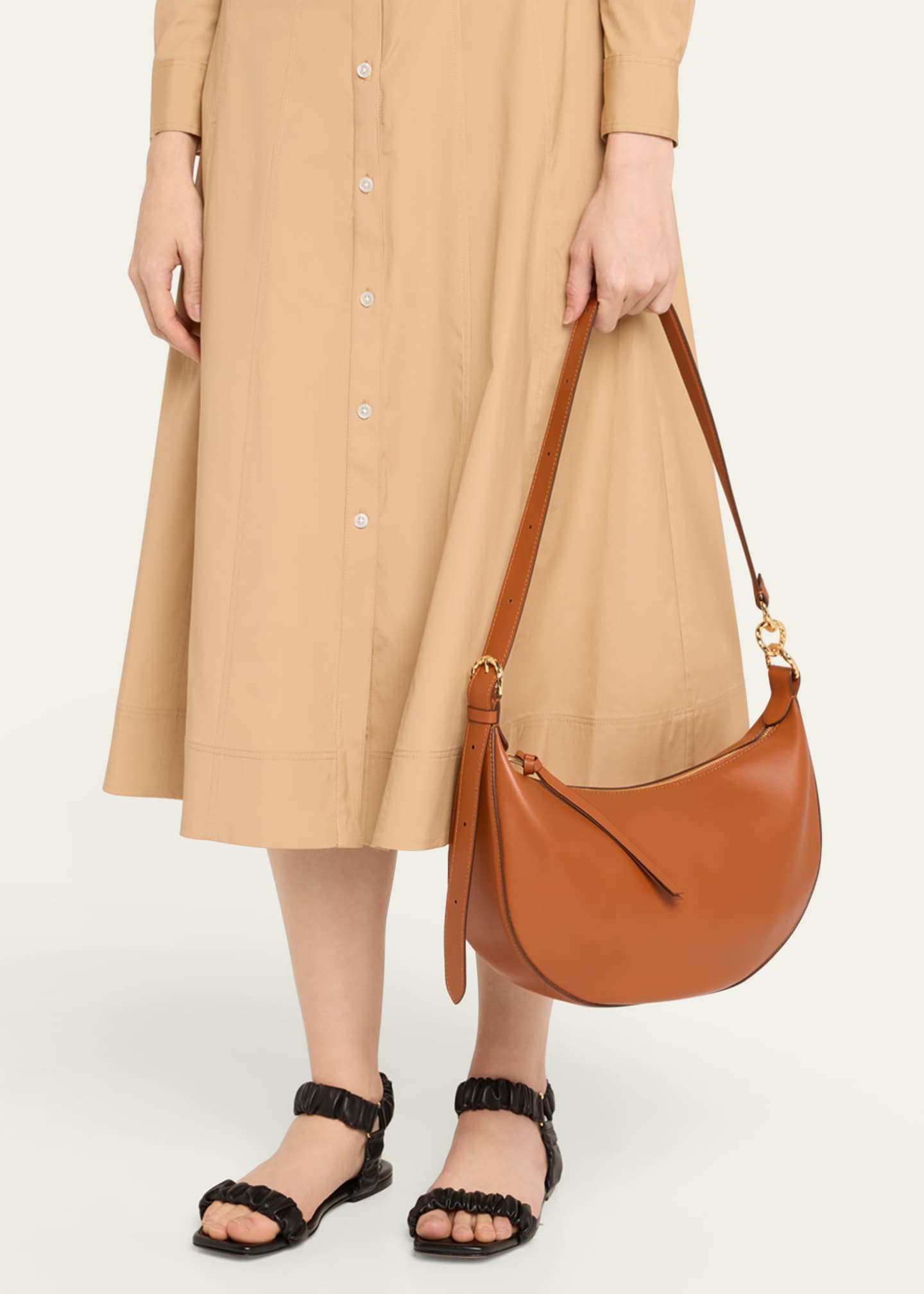 Ulla Johnson Twyla Small Calf Leather Hobo Bag Image 2 of 6