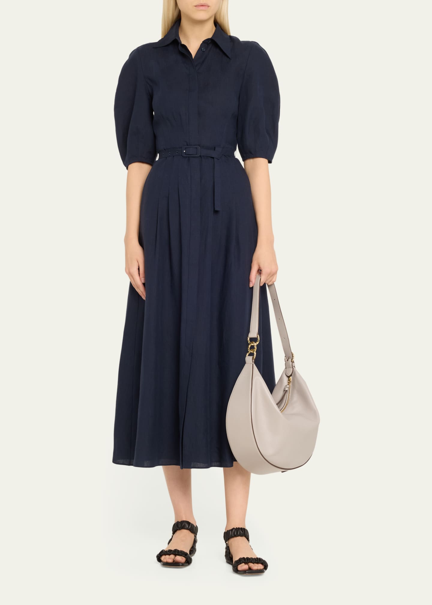 Ulla Johnson Twyla Large Calf Leather Hobo Bag Image 5 of 5