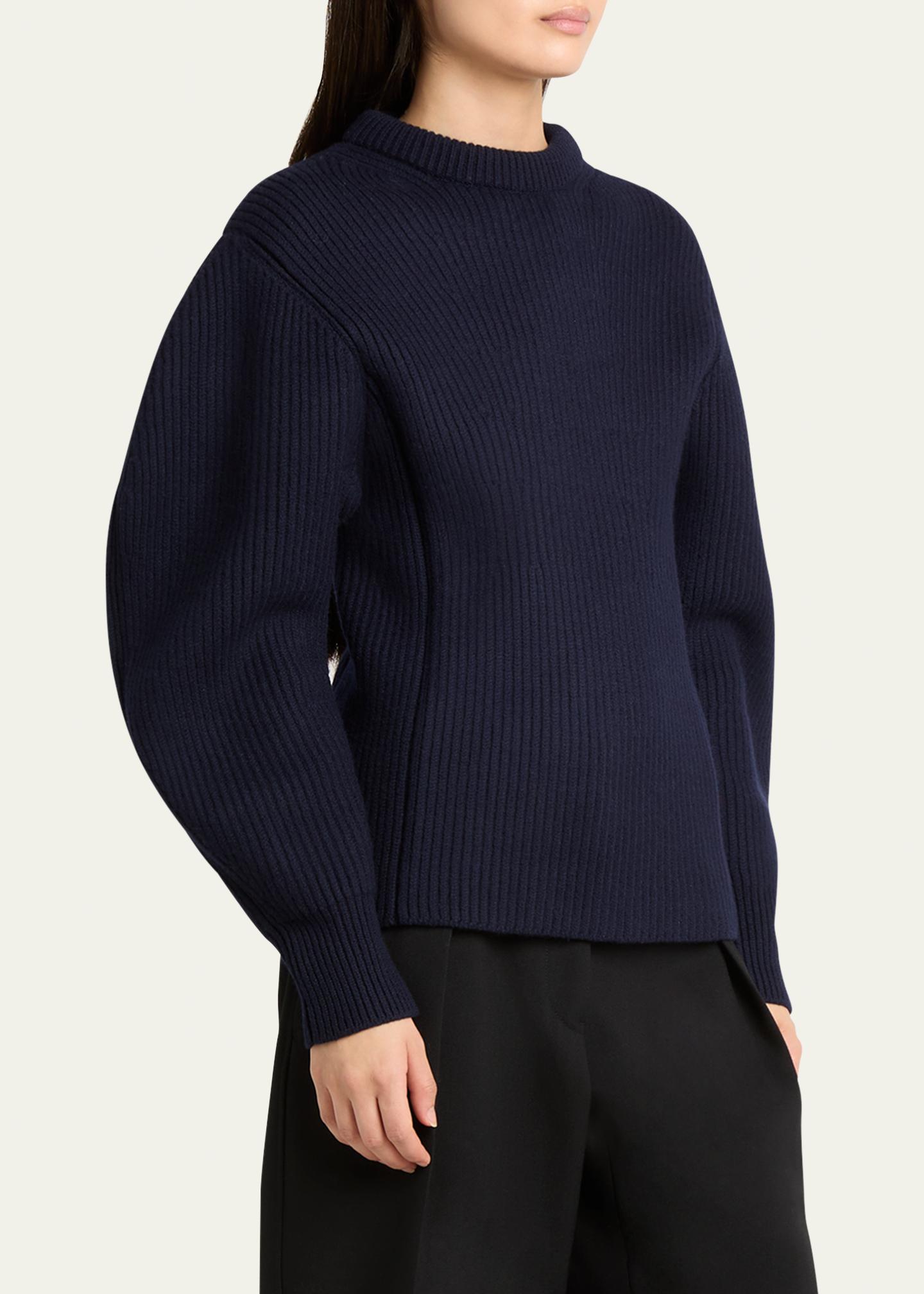 Jil Sander Structured Fishermans Rib Wool Sweater - Bergdorf Goodman