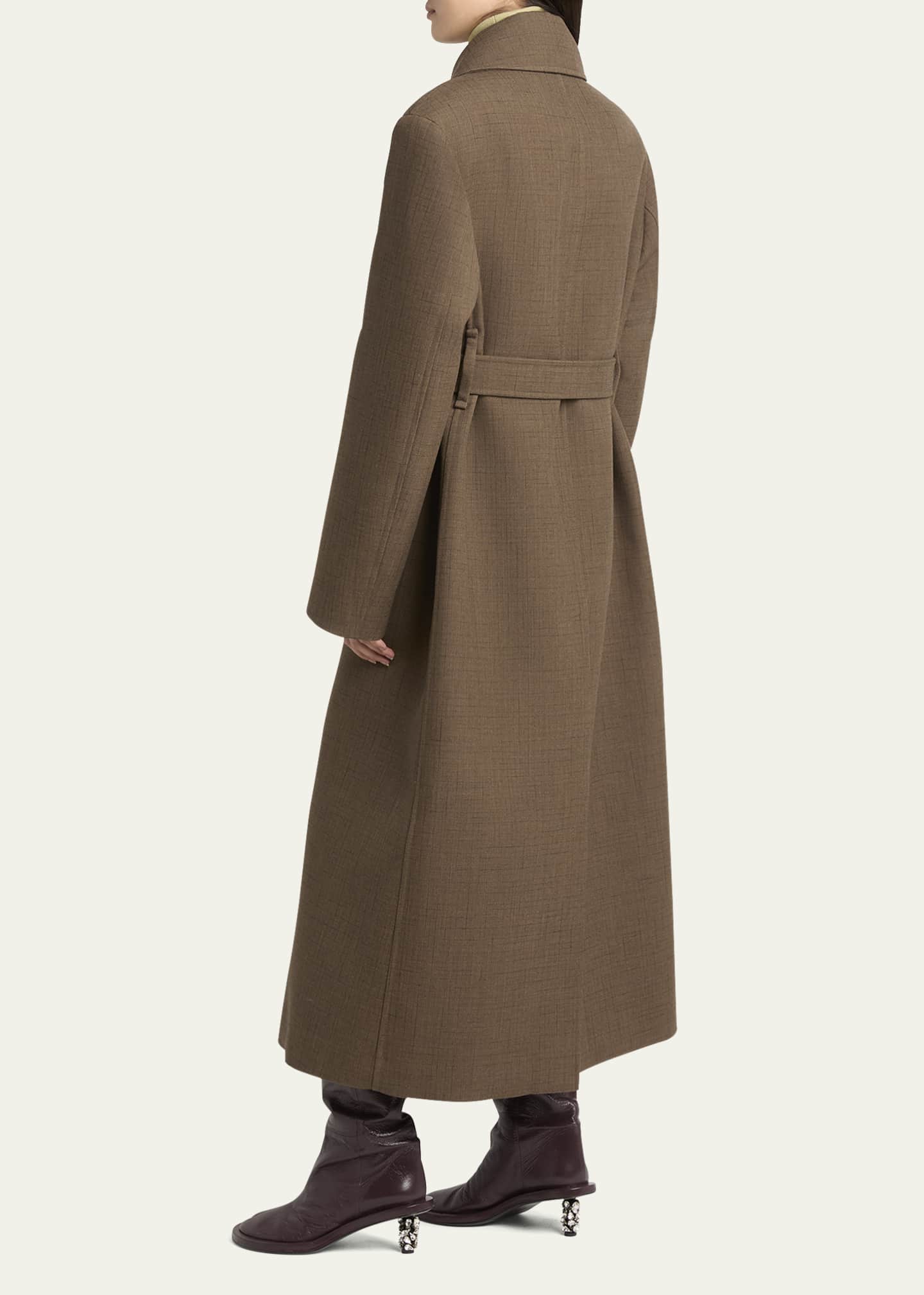 Jil Sander Calf Length Belted Wool Coat Bergdorf Goodman