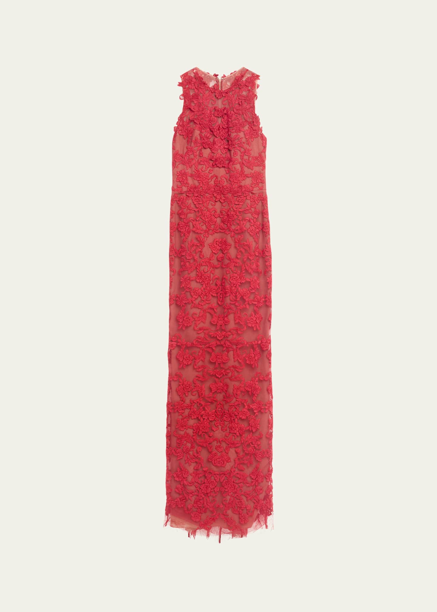 Marchesa Notte Sleeveless Lace Column Gown Image 1 of 5