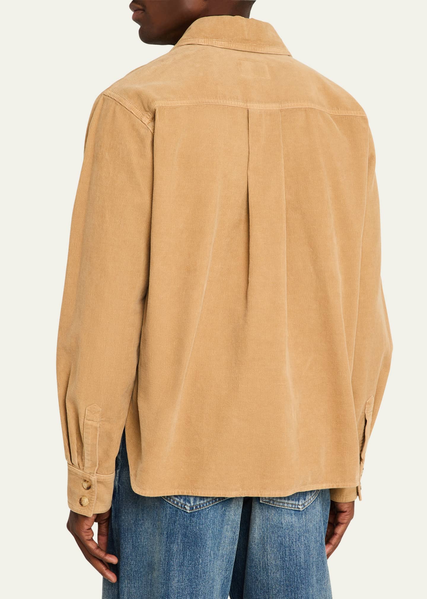 Saint Laurent Men's 2-Pocket Corduroy Overshirt Image 3 of 5