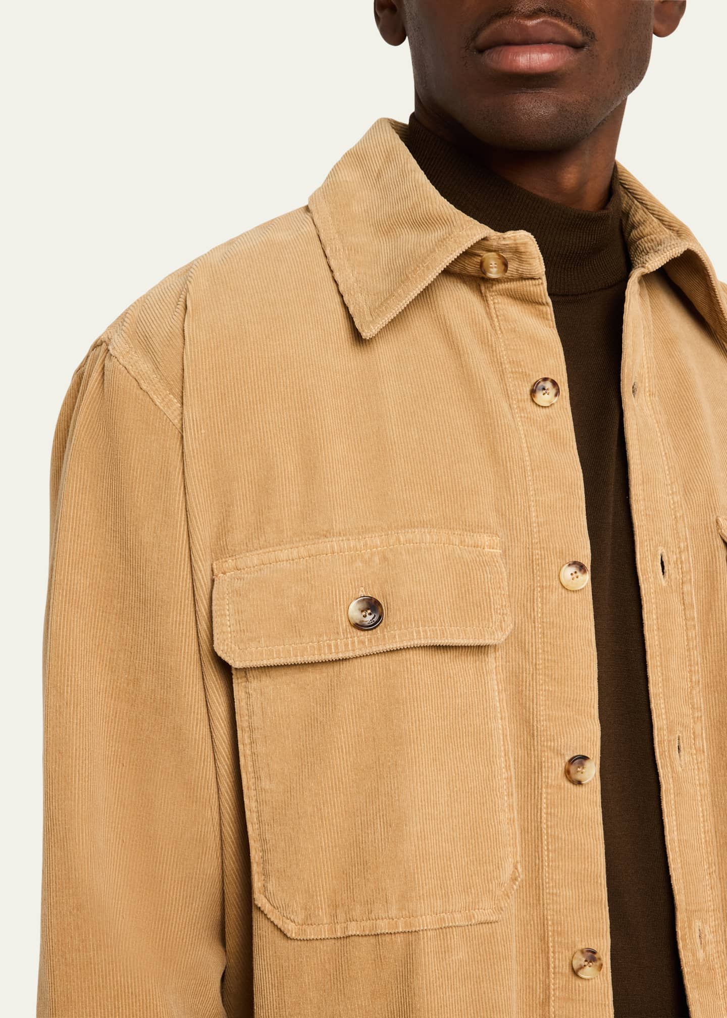 Saint Laurent Men's 2-Pocket Corduroy Overshirt Image 5 of 5