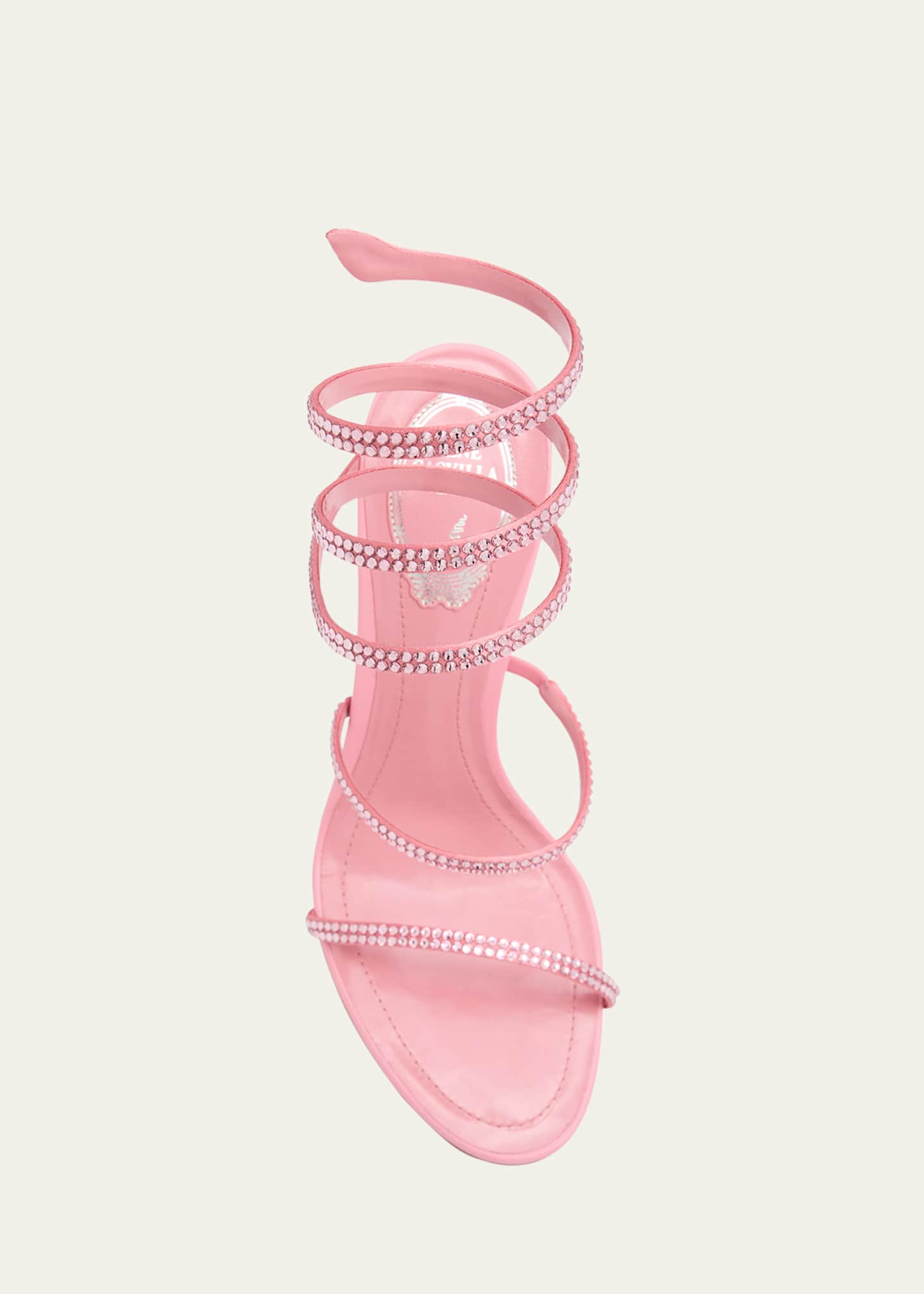 Rene Caovilla Cleo Satin Strass Snake-Wrap Sandals Image 6 of 6