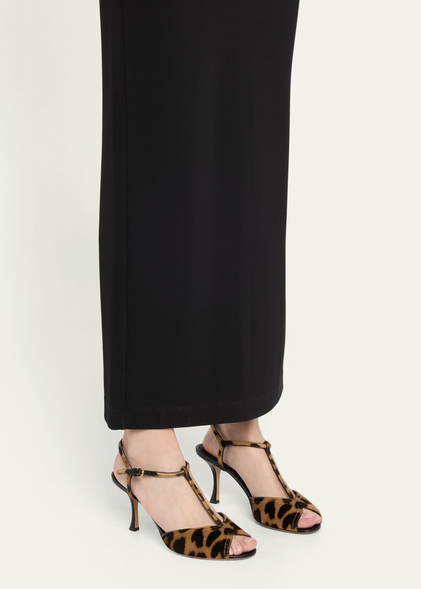 Ferragamo Ely Leopard T-Strap Sandals Image 2 of 6