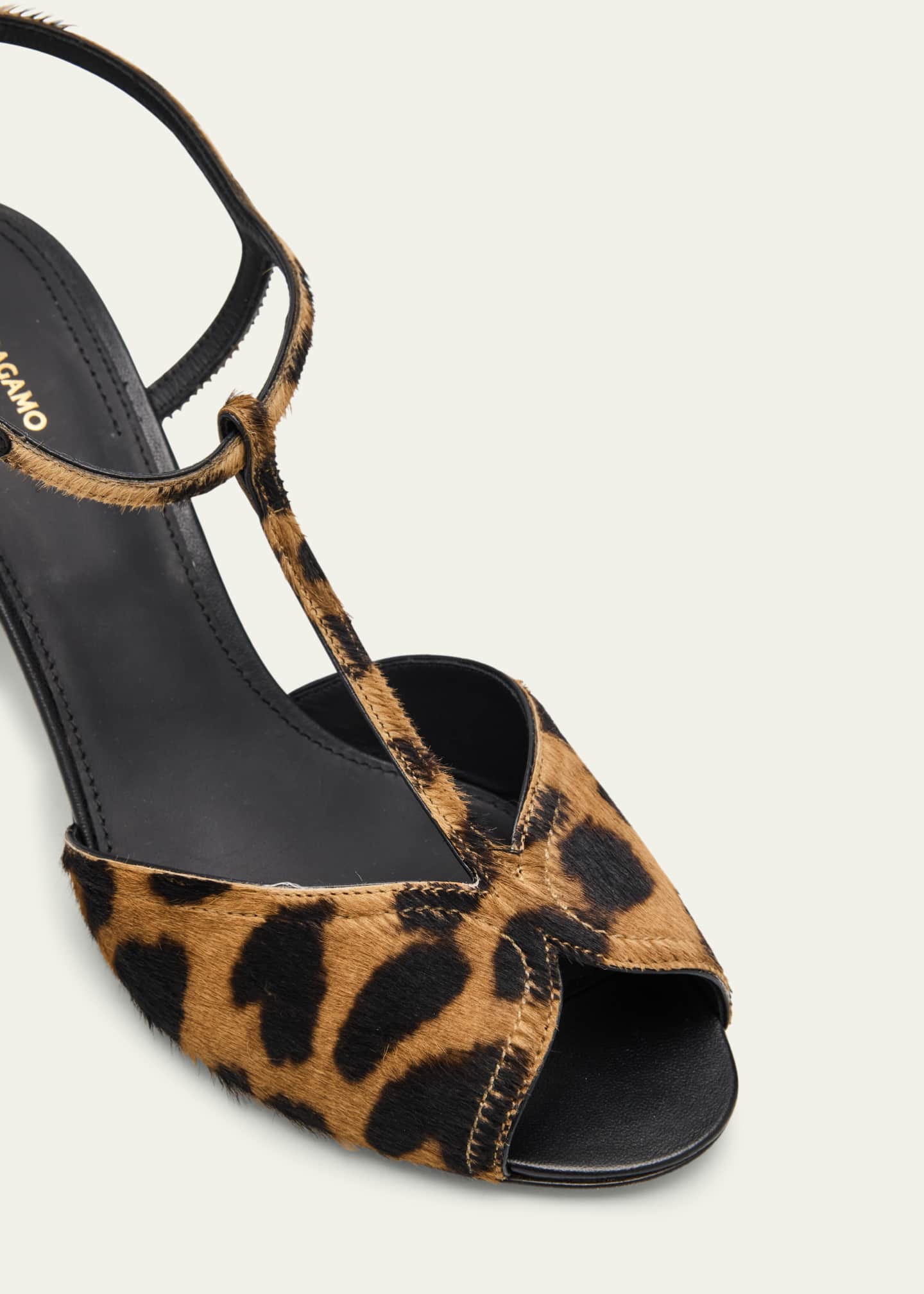 Ferragamo Ely Leopard T-Strap Sandals Image 5 of 6
