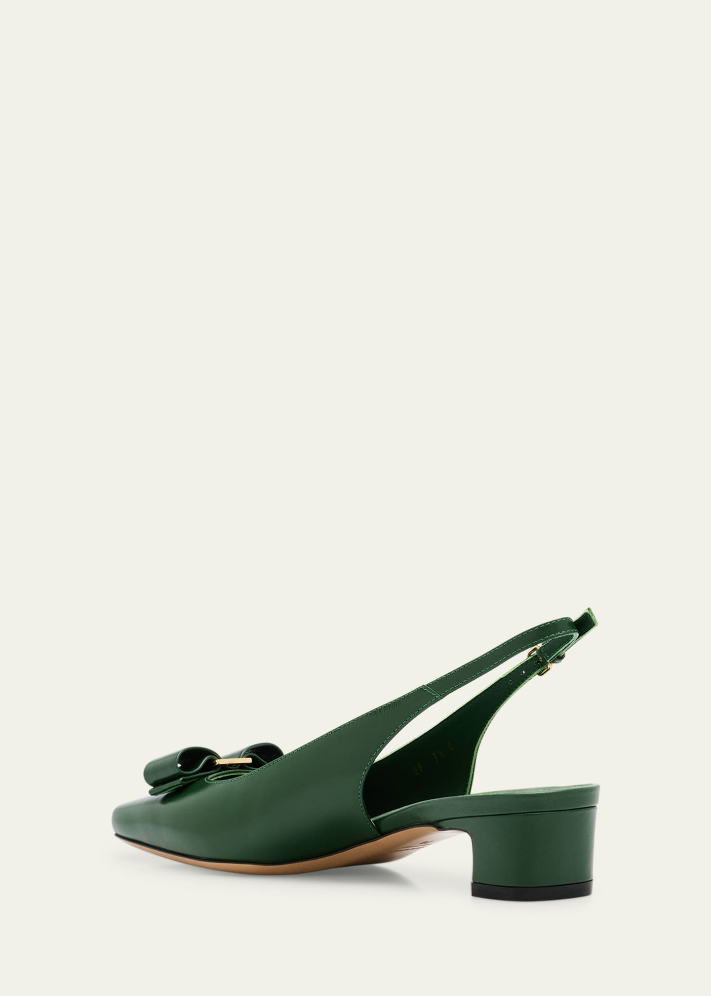 Ferragamo Rivada Leather Bow Slingback Pumps Image 4 of 6