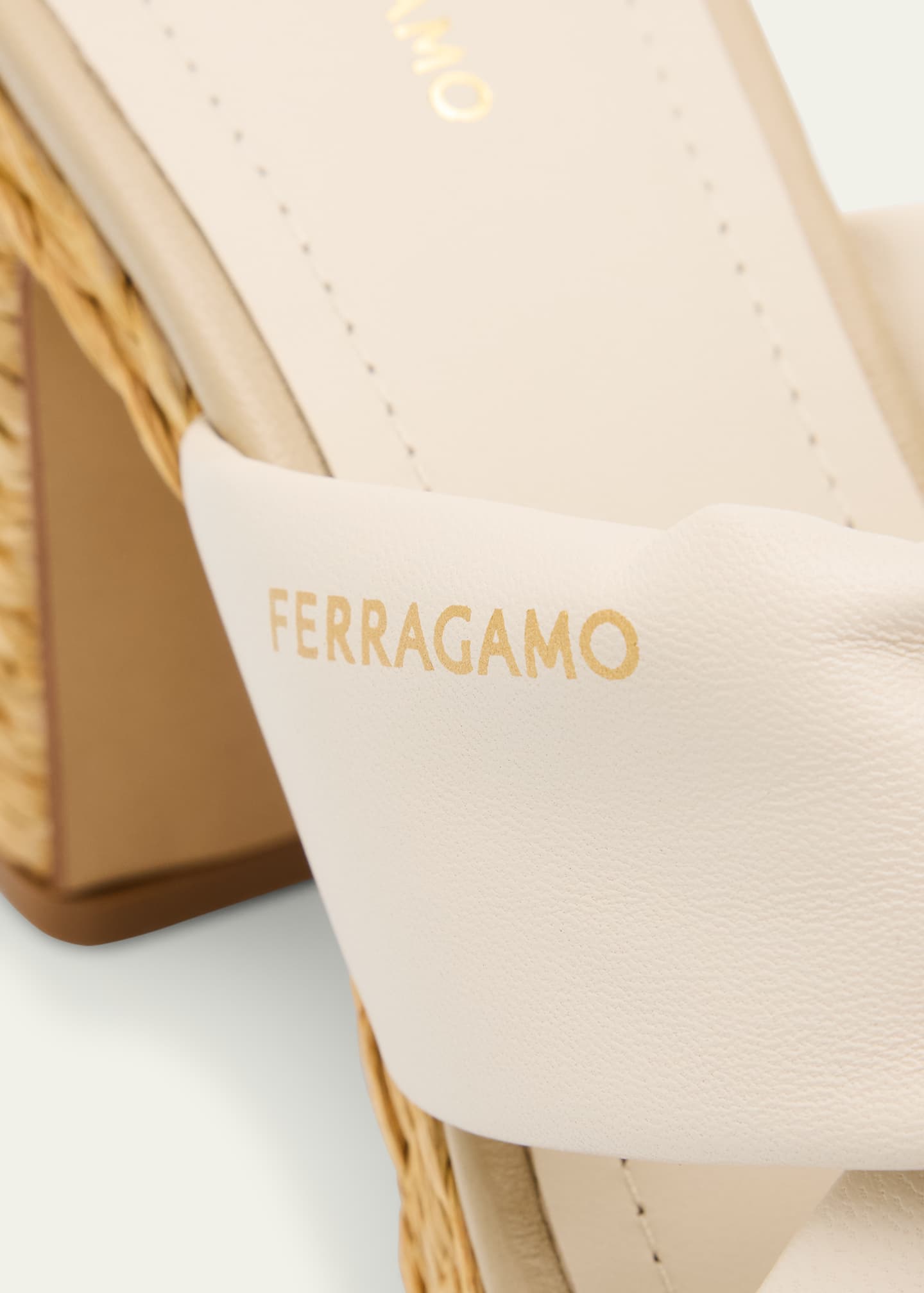 Ferragamo Douglas Padded Leather Espadrille Platform Sandals Image 5 of 6