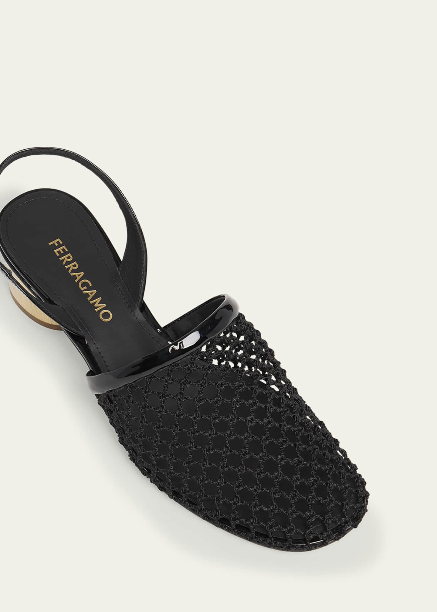 Ferragamo Kay Net Slingback Pumps Image 3 of 3