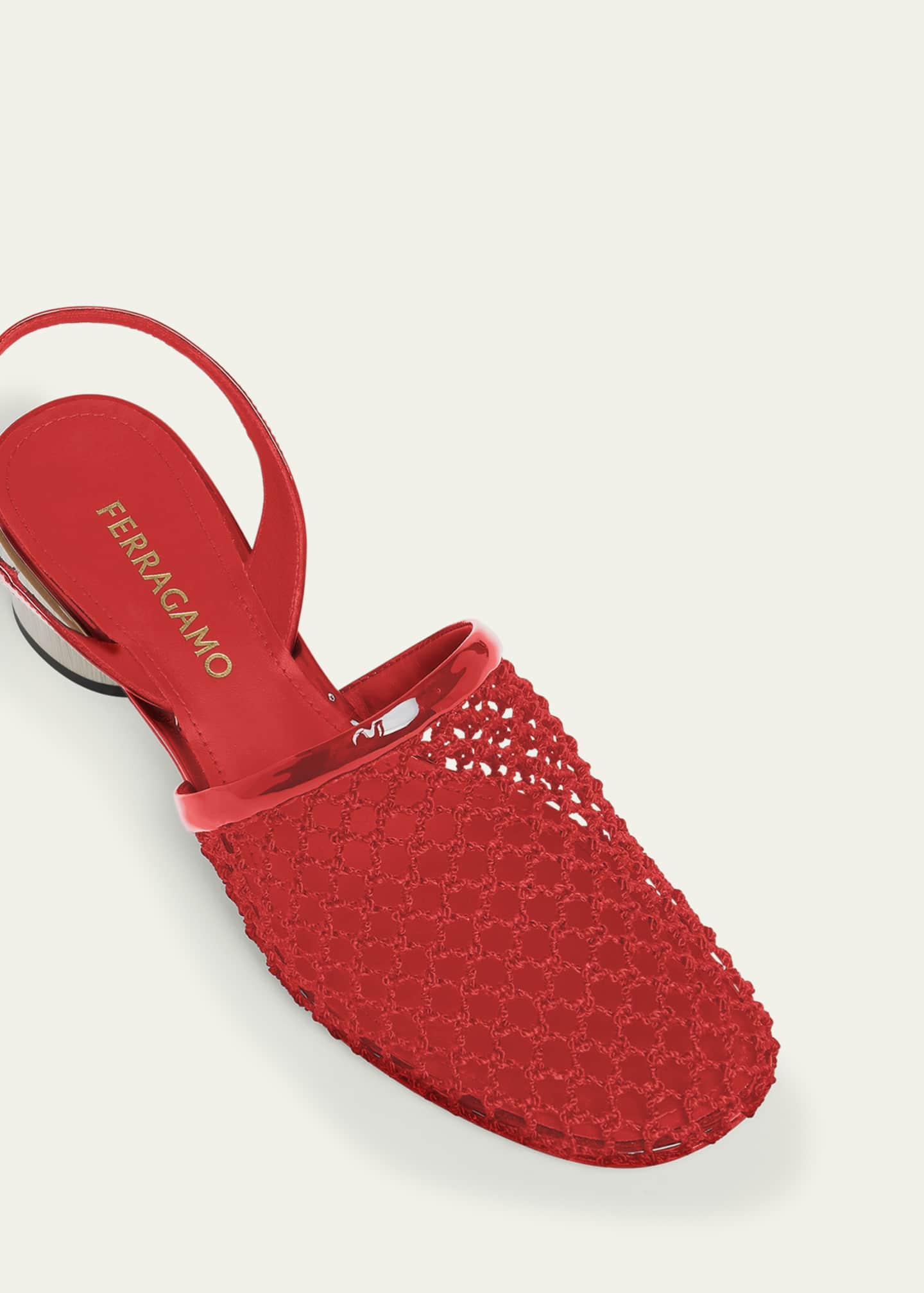 Ferragamo Kay Net Slingback Pumps Image 3 of 3