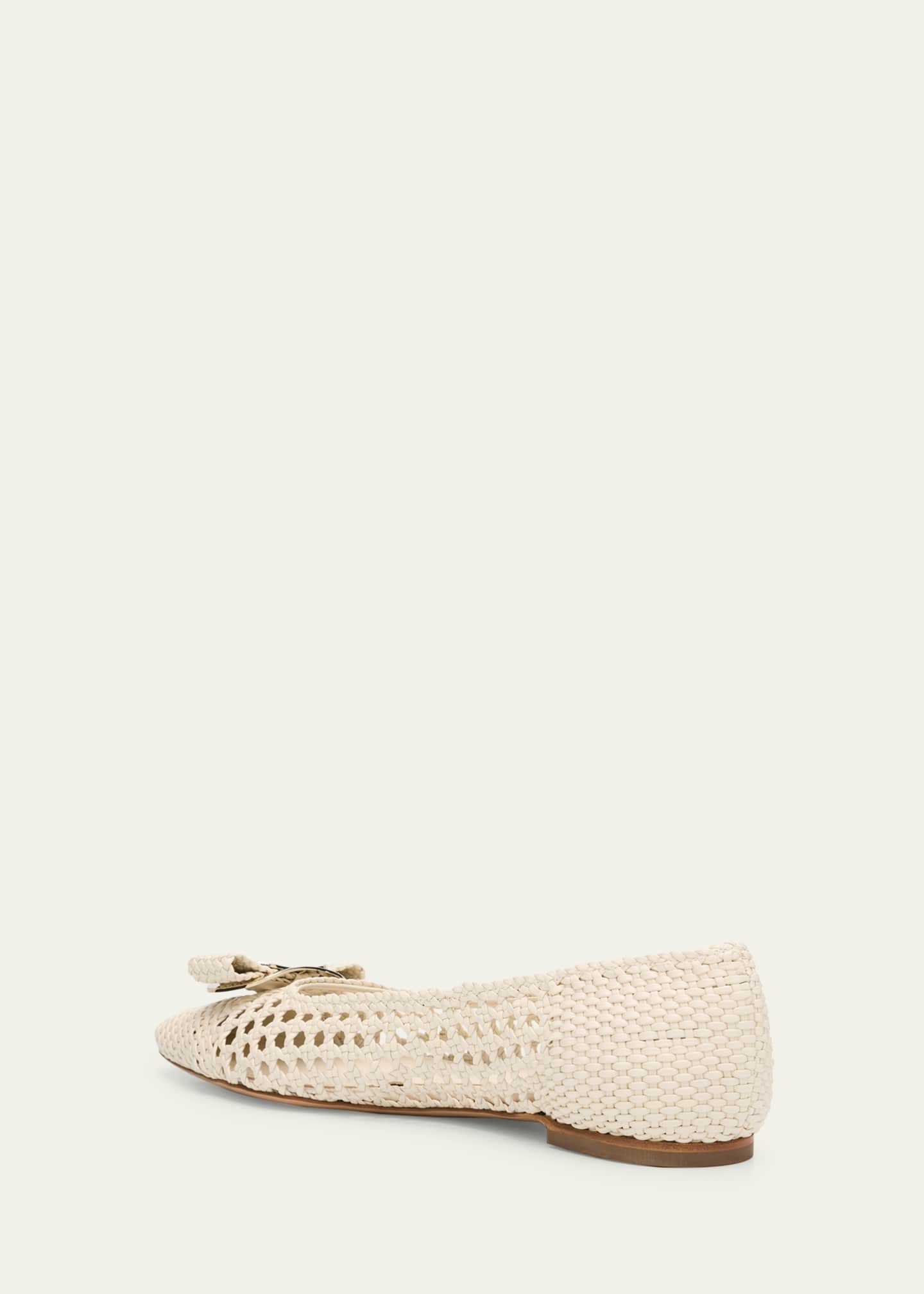 Ferragamo Zea Woven Buckle Ballerina Flats Image 4 of 6