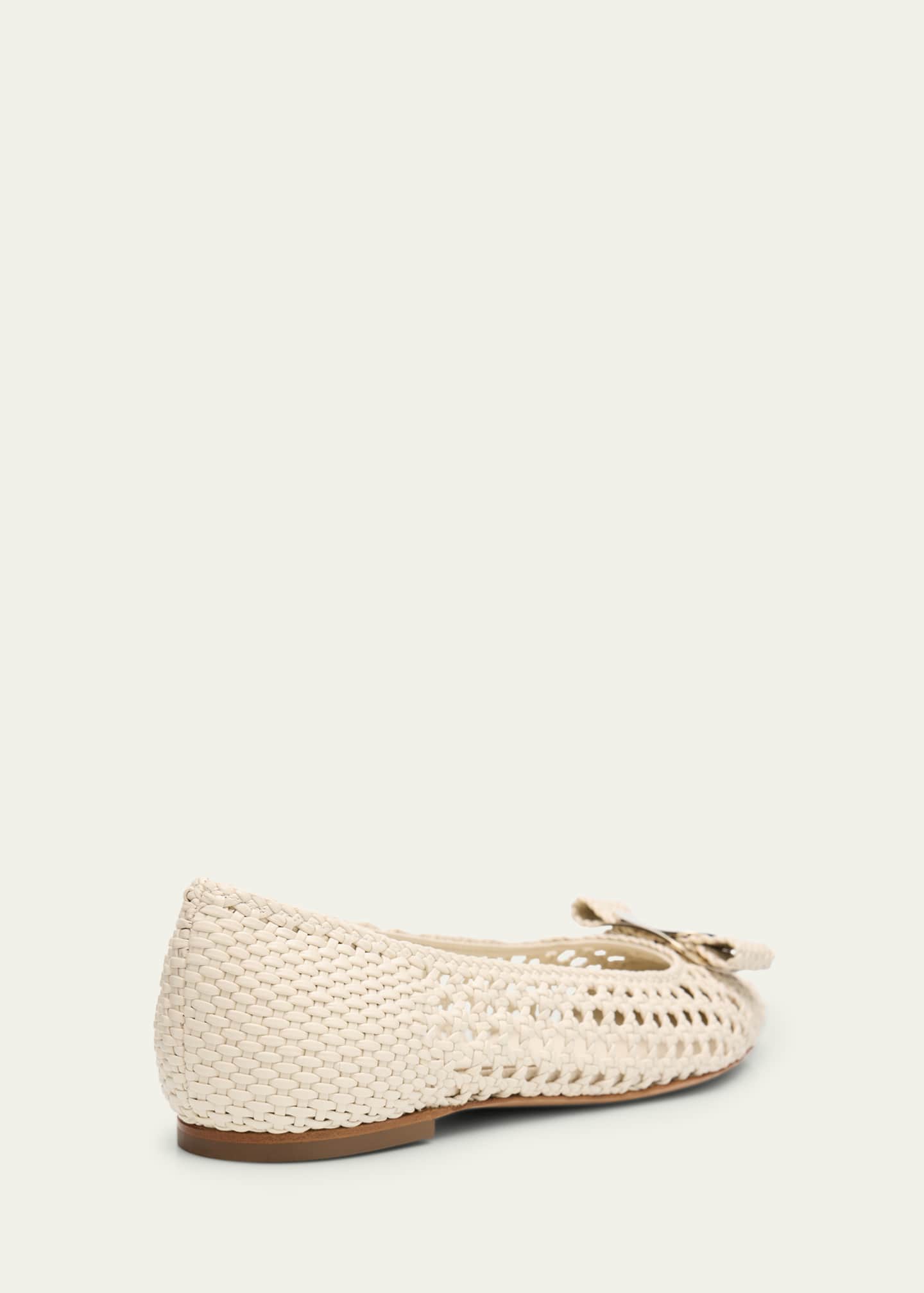 Ferragamo Zea Woven Buckle Ballerina Flats Image 5 of 6